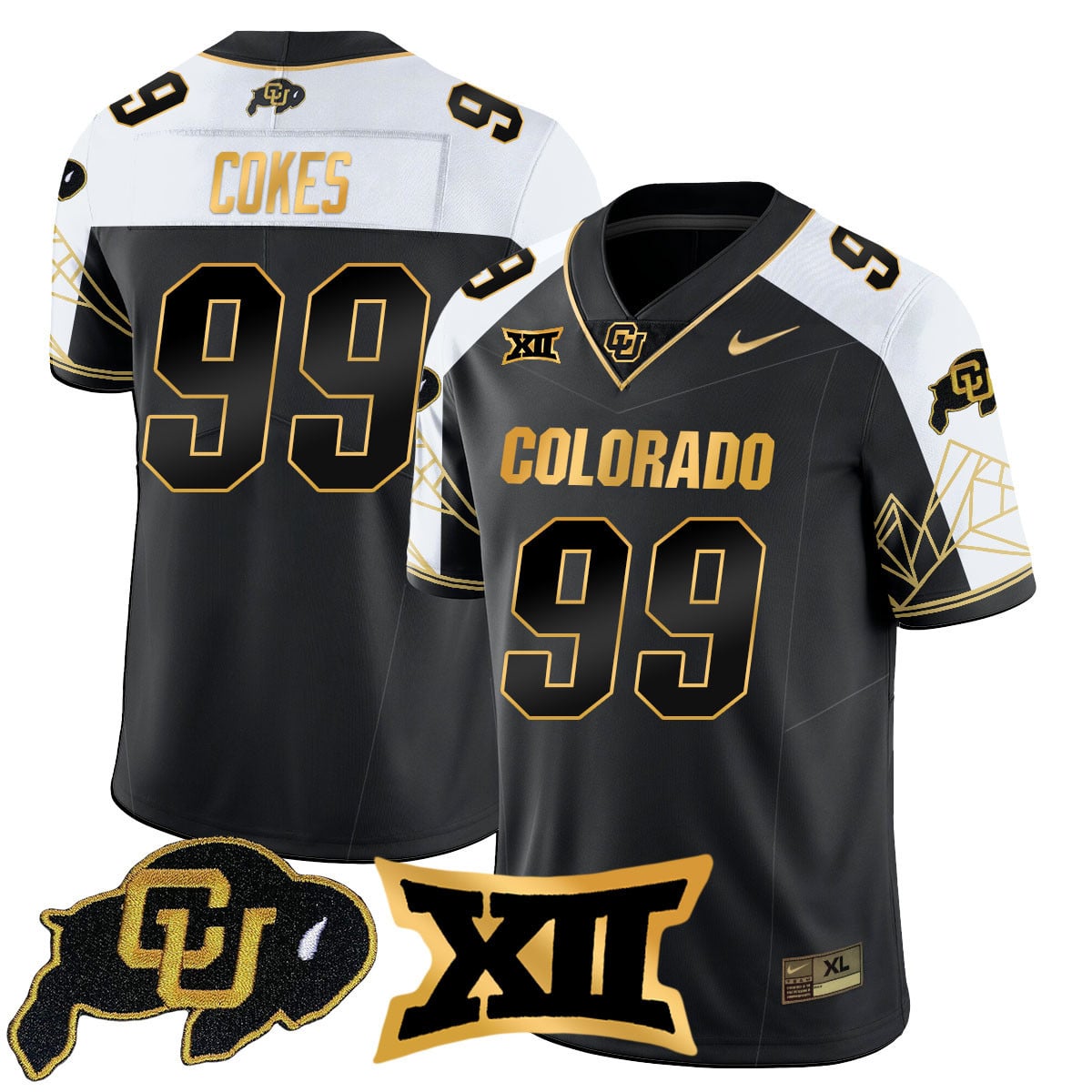 Women's Colorado Buffaloes 2024 Vapor Limited Gold Jersey N3 - All Stitched