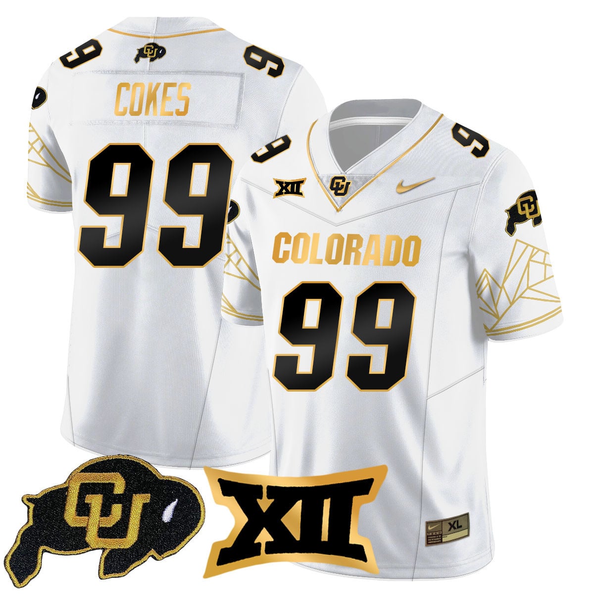 Women's Colorado Buffaloes 2024 Vapor Limited Gold Jersey N3 - All Stitched
