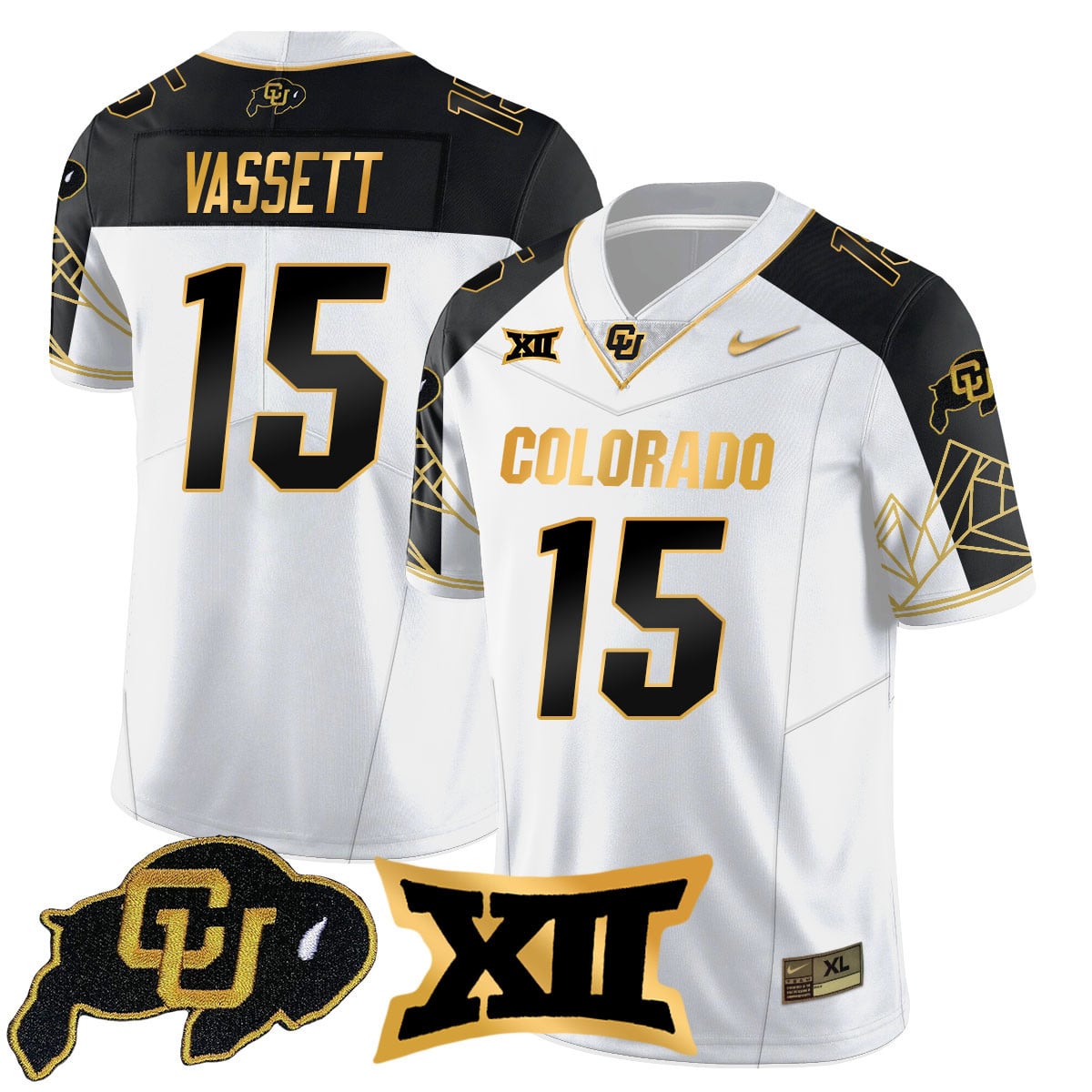 Women's Colorado Buffaloes 2024 Vapor Limited Gold Jersey N3 - All Stitched