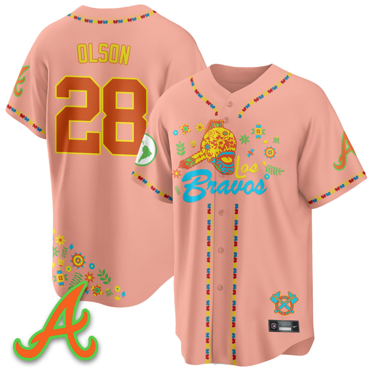 Women's Atlanta Braves 2025 "Los Bravos" Jersey V2 - All Stitched