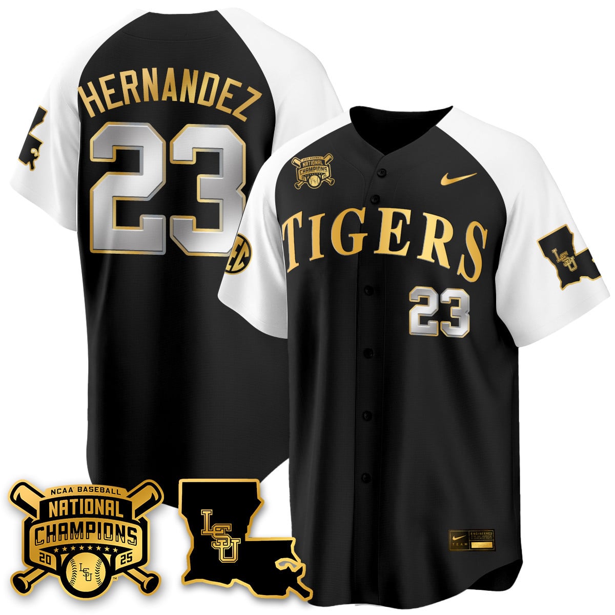 Youth's LSU Tigers 2025 World Series Champions Limited Gold Jersey - All Stitched