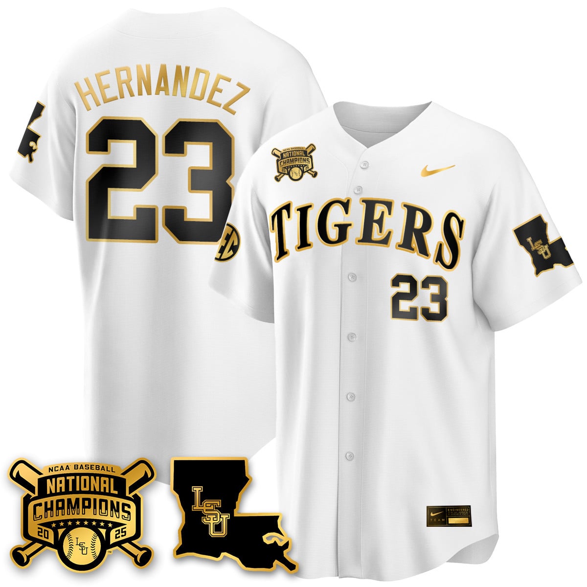 Women's LSU Tigers 2025 World Series Champions Limited Gold Jersey - All Stitched