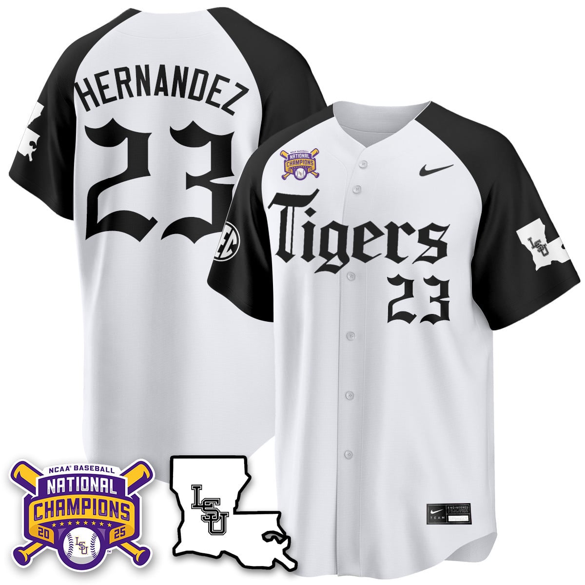 Women's LSU Tigers 2025 World Series Champions 'Gothic Geaux Edition' Jersey - All Stitched