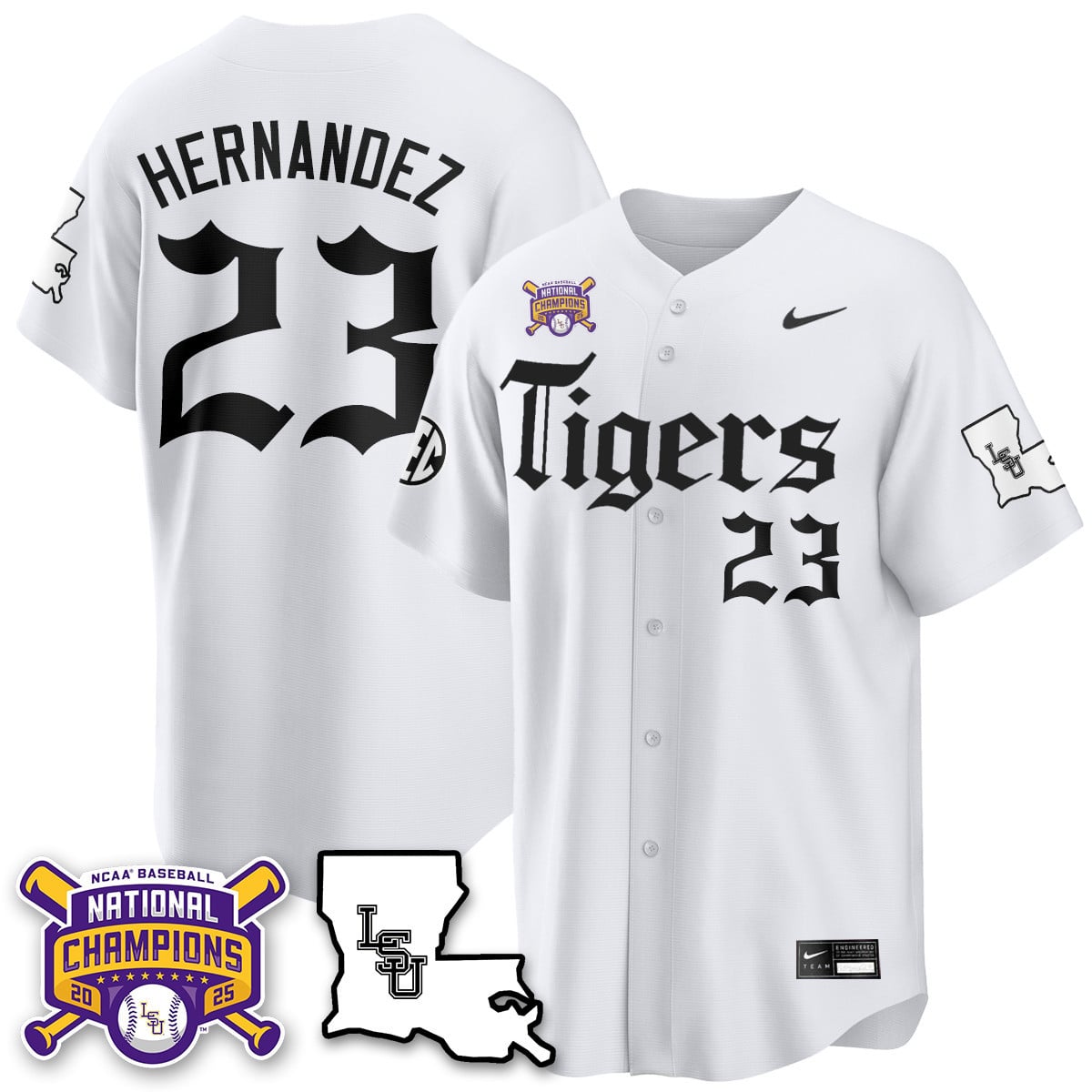 Women's LSU Tigers 2025 World Series Champions 'Gothic Geaux Edition' Jersey - All Stitched