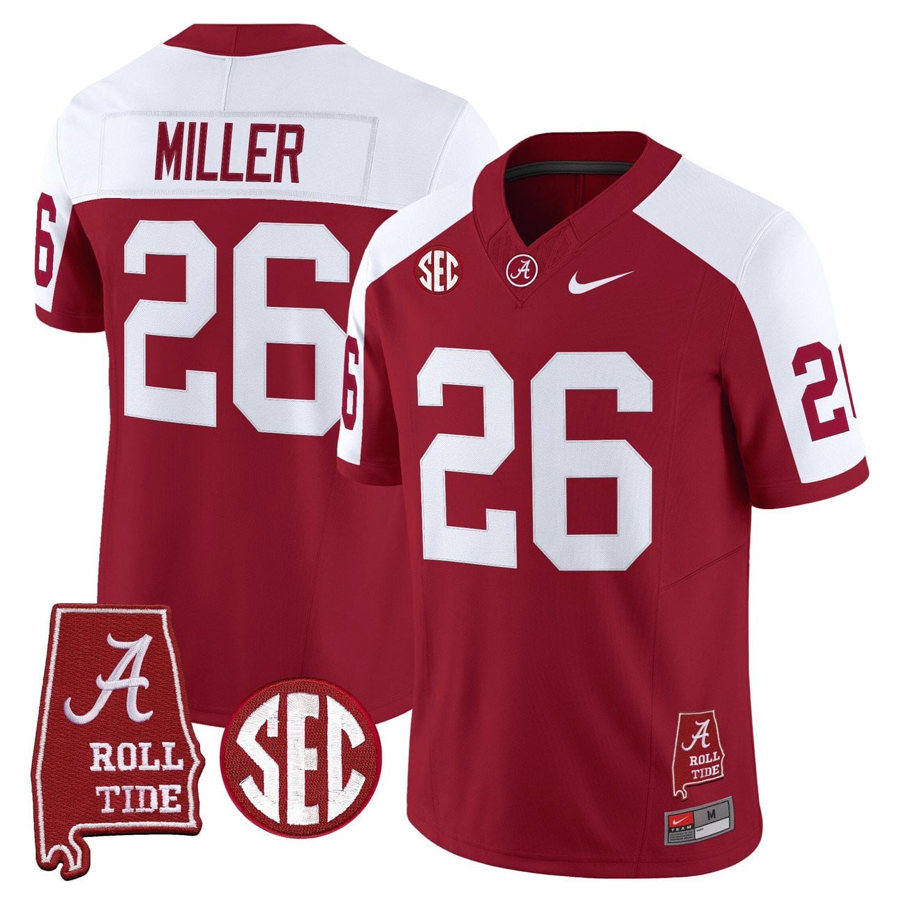 Women's Alabama Crimson Tide Throwback Vapor Limited Jersey - Alabama Map - All Stitched