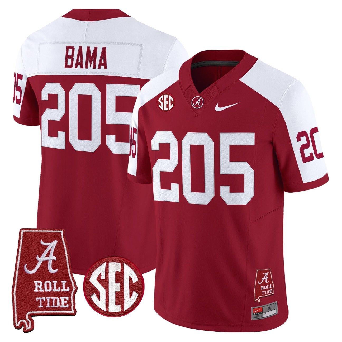 Women's Alabama Crimson Tide Throwback Vapor Limited Jersey - Alabama Map - All Stitched
