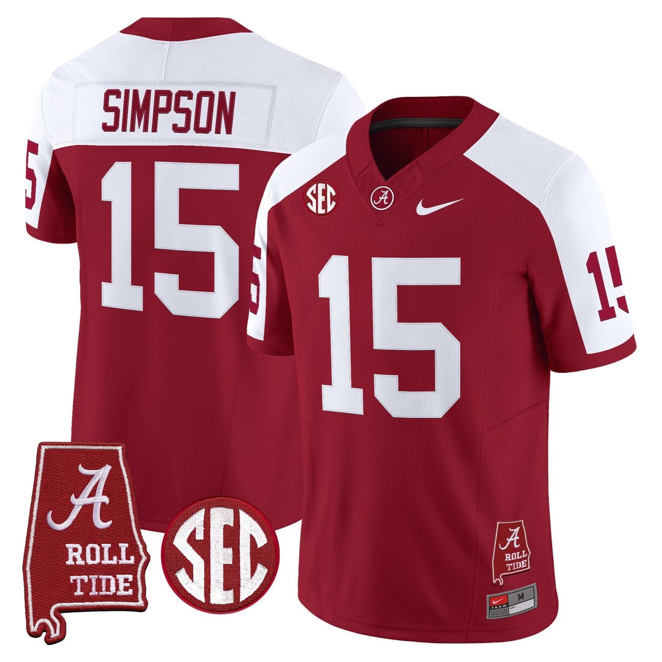 Women's Alabama Crimson Tide Throwback Vapor Limited Jersey - Alabama Map - All Stitched