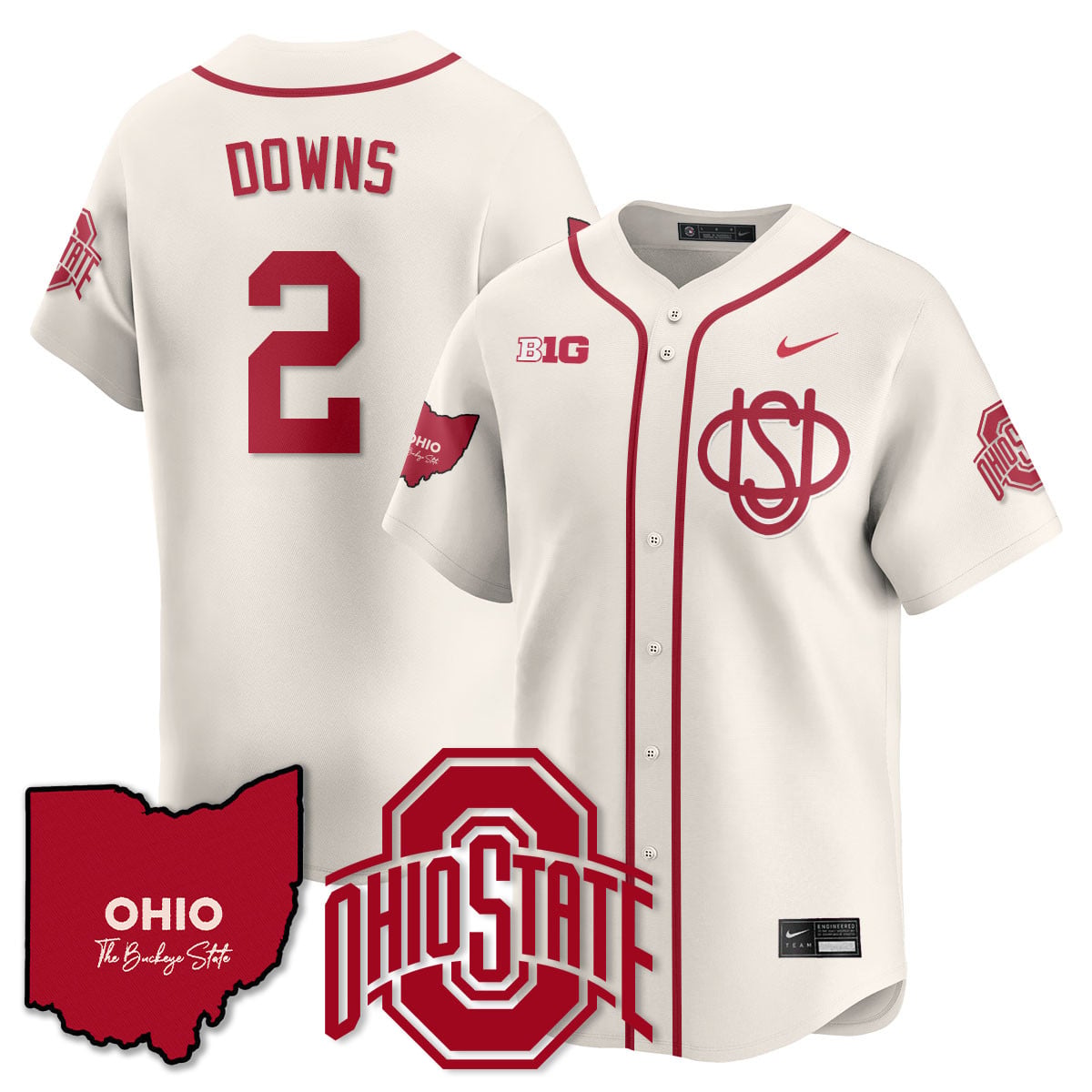 Women's Ohio State Buckeyes 2025 Wordmark Jersey - All Stitched