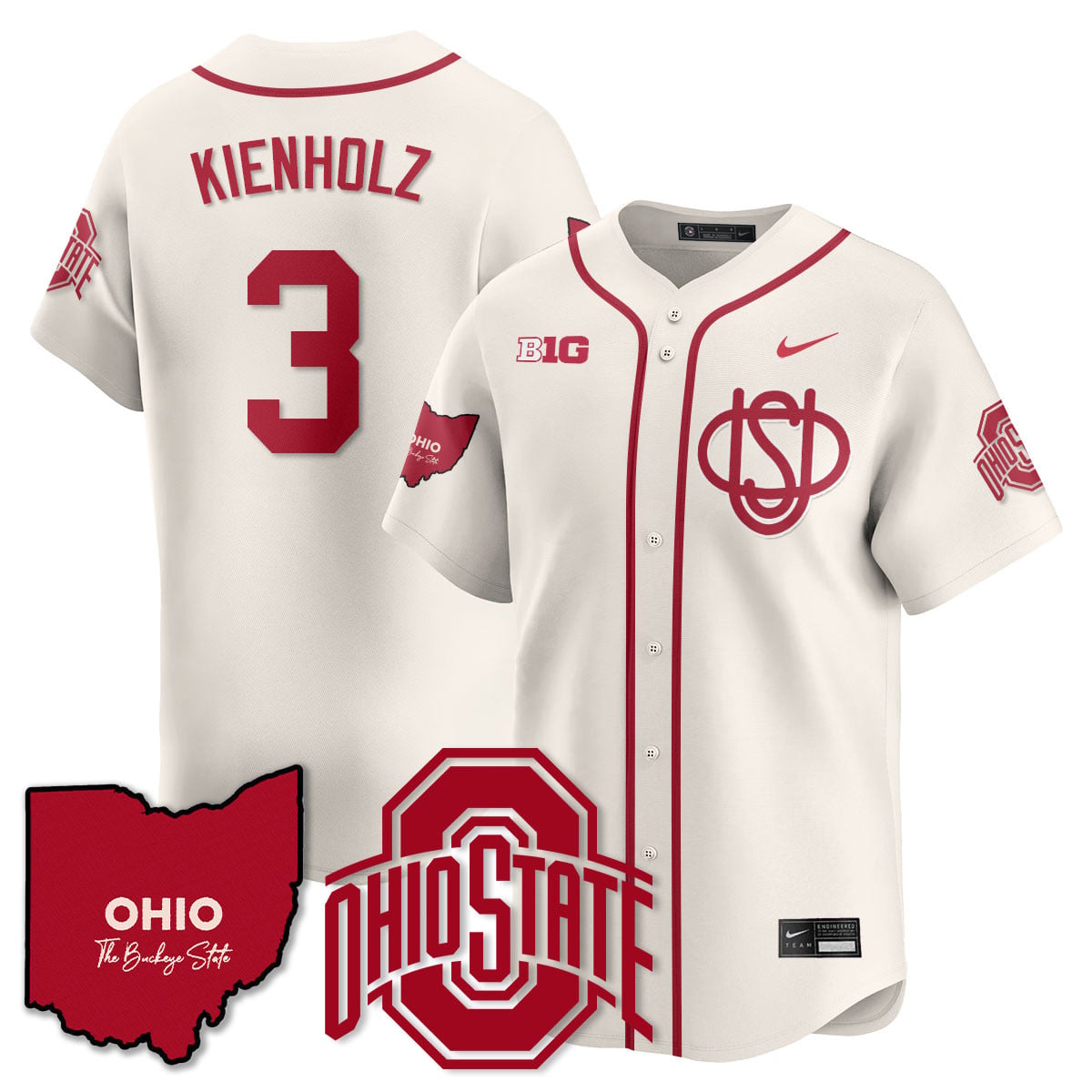 Women's Ohio State Buckeyes 2025 Wordmark Jersey - All Stitched