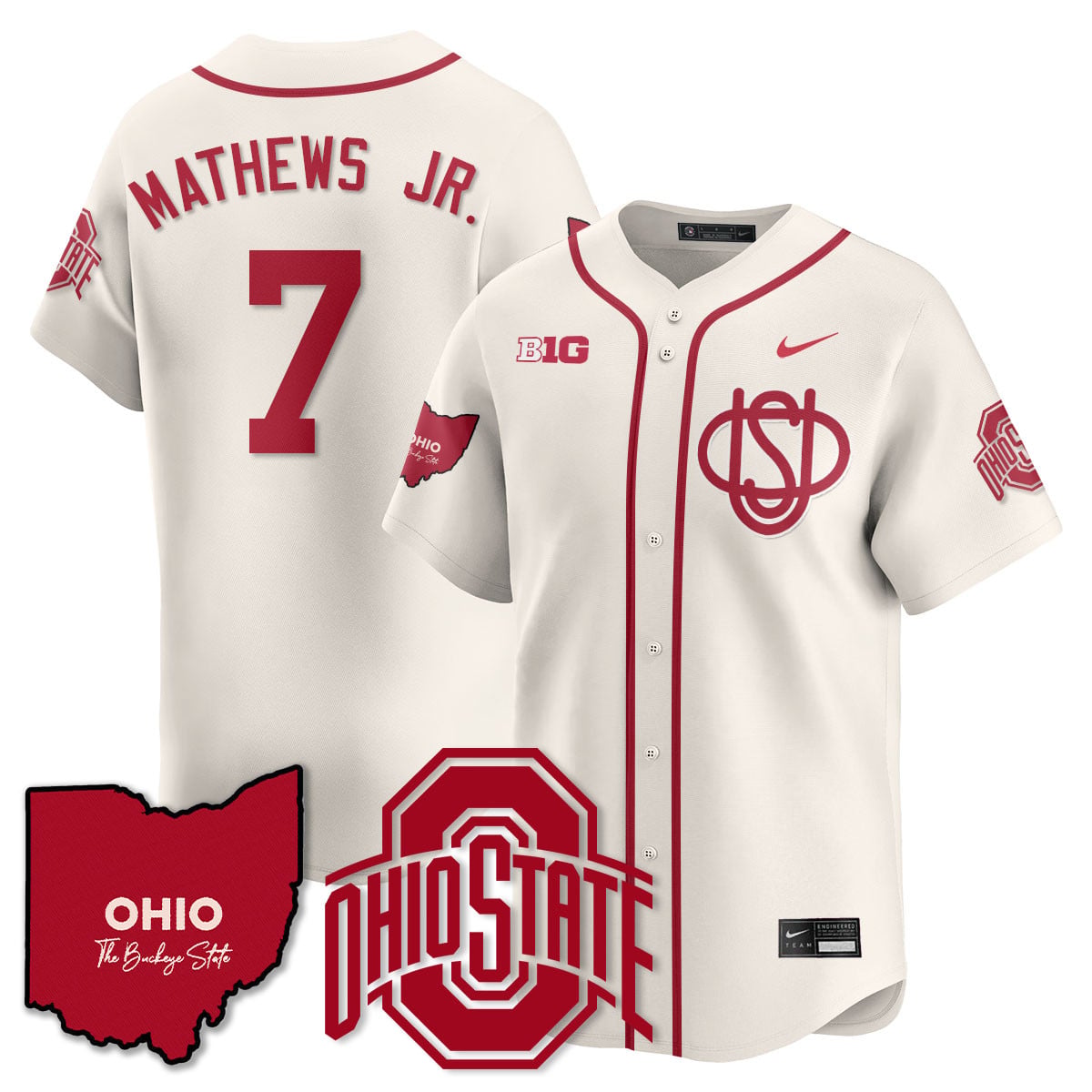Women's Ohio State Buckeyes 2025 Wordmark Jersey - All Stitched