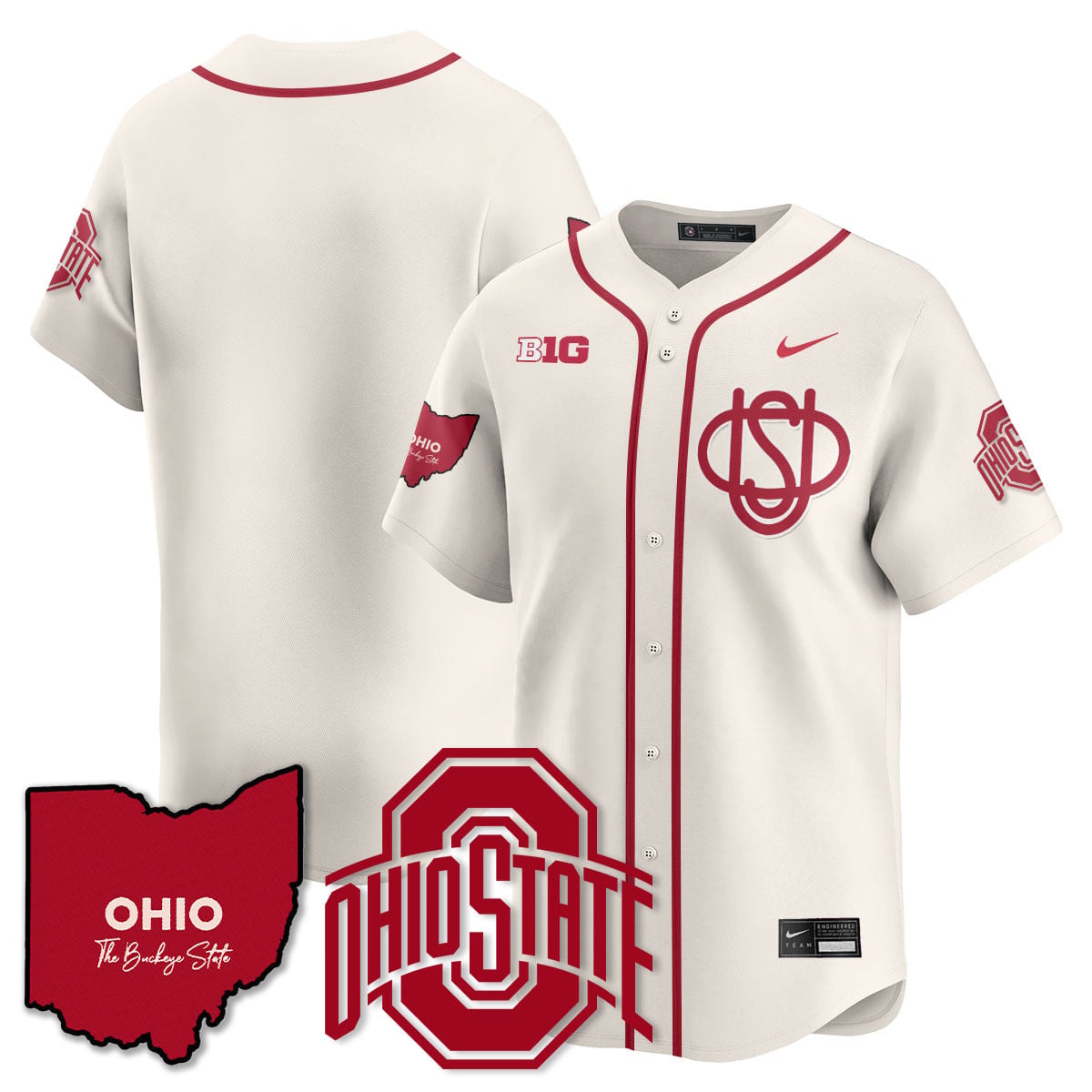 Women's Ohio State Buckeyes 2025 Wordmark Jersey - All Stitched