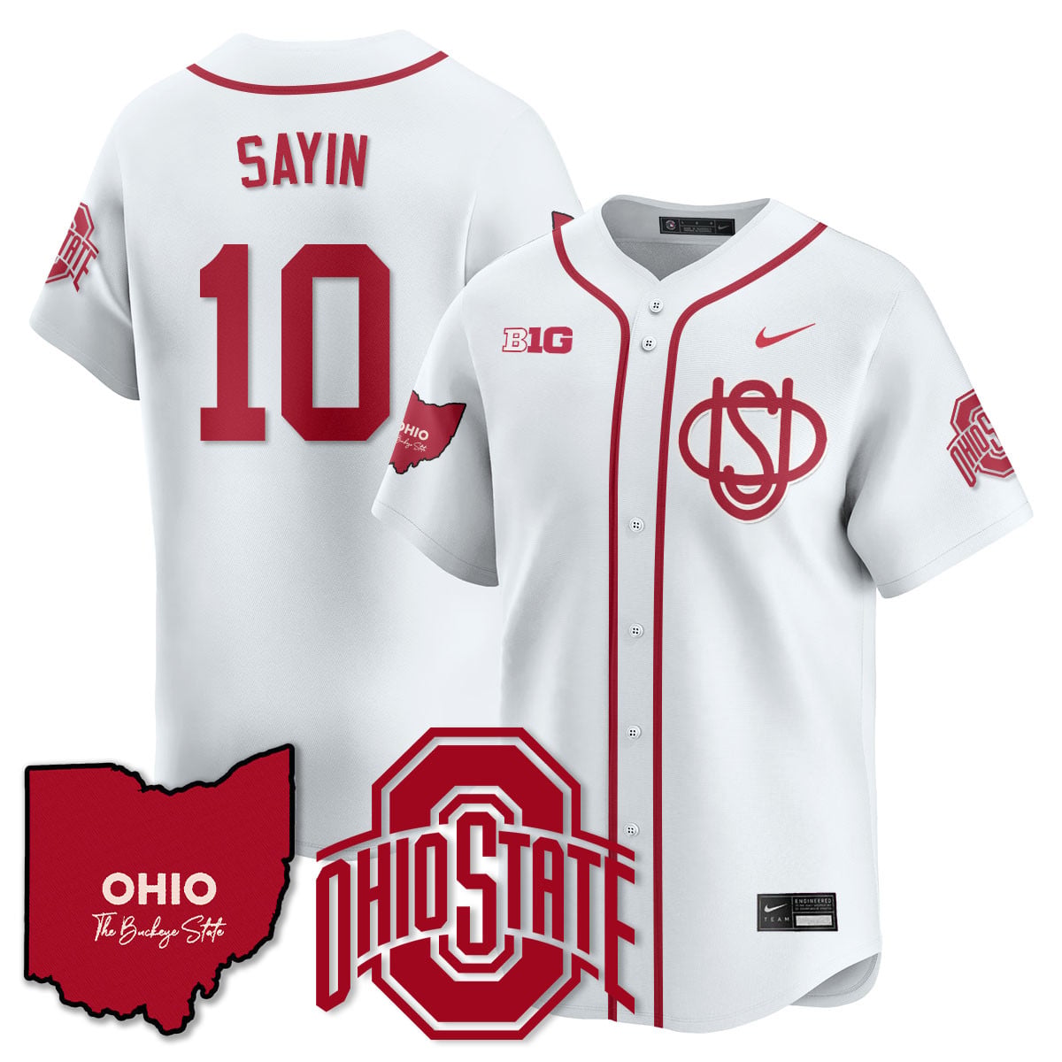 Women's Ohio State Buckeyes 2025 Wordmark Jersey - All Stitched