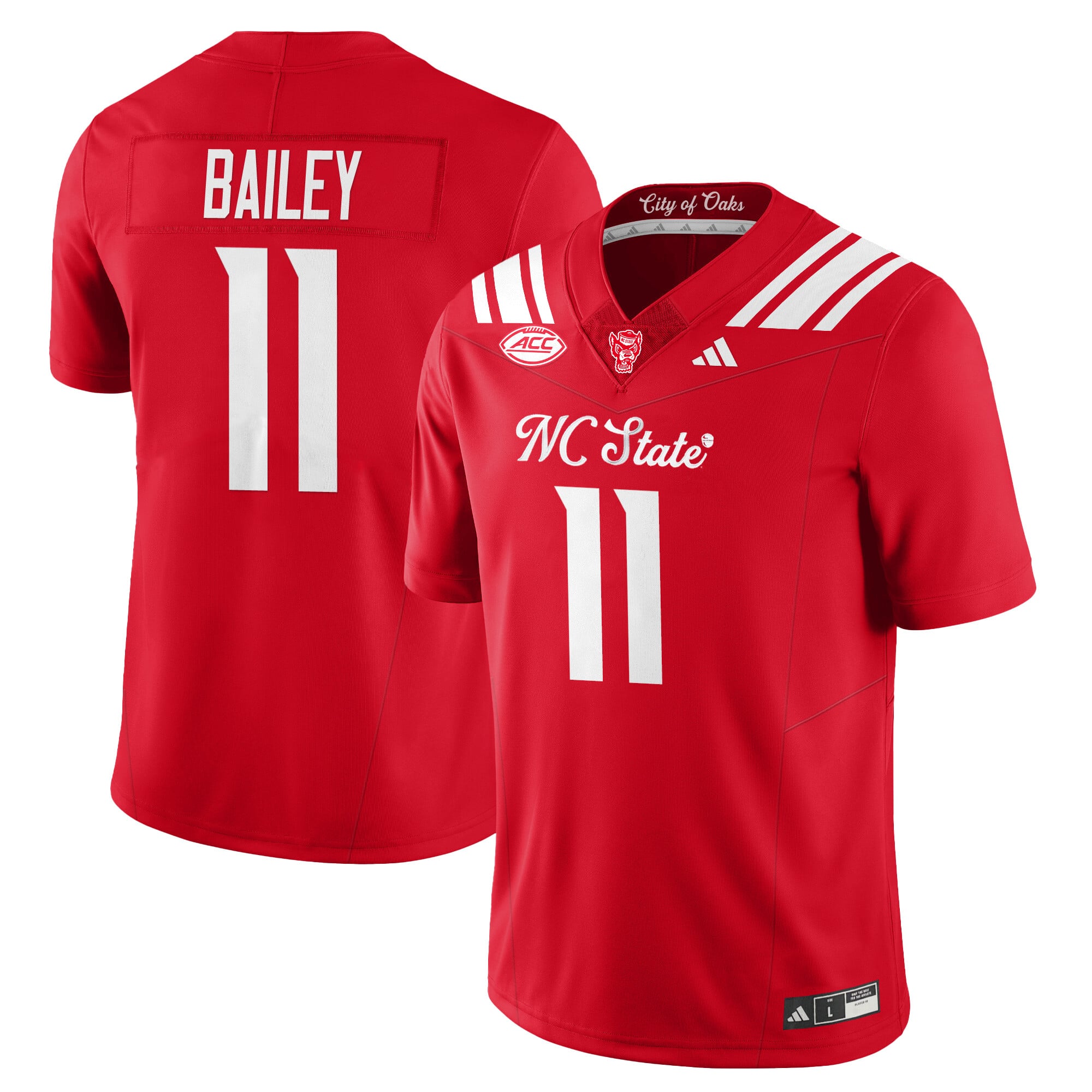 Women's NC State Wolfpack Football "City of Oaks" Jersey - All Stitched