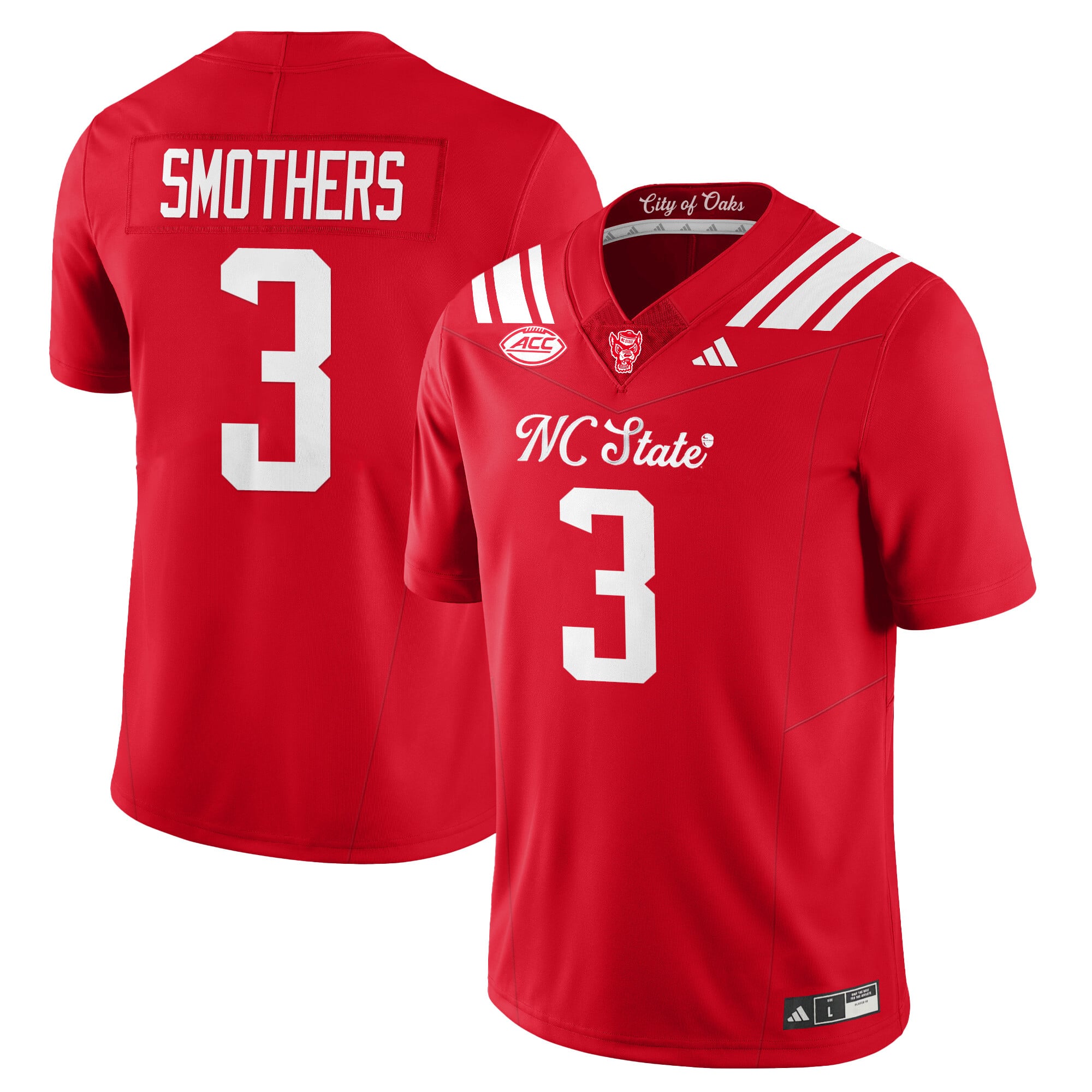 Women's NC State Wolfpack Football "City of Oaks" Jersey - All Stitched
