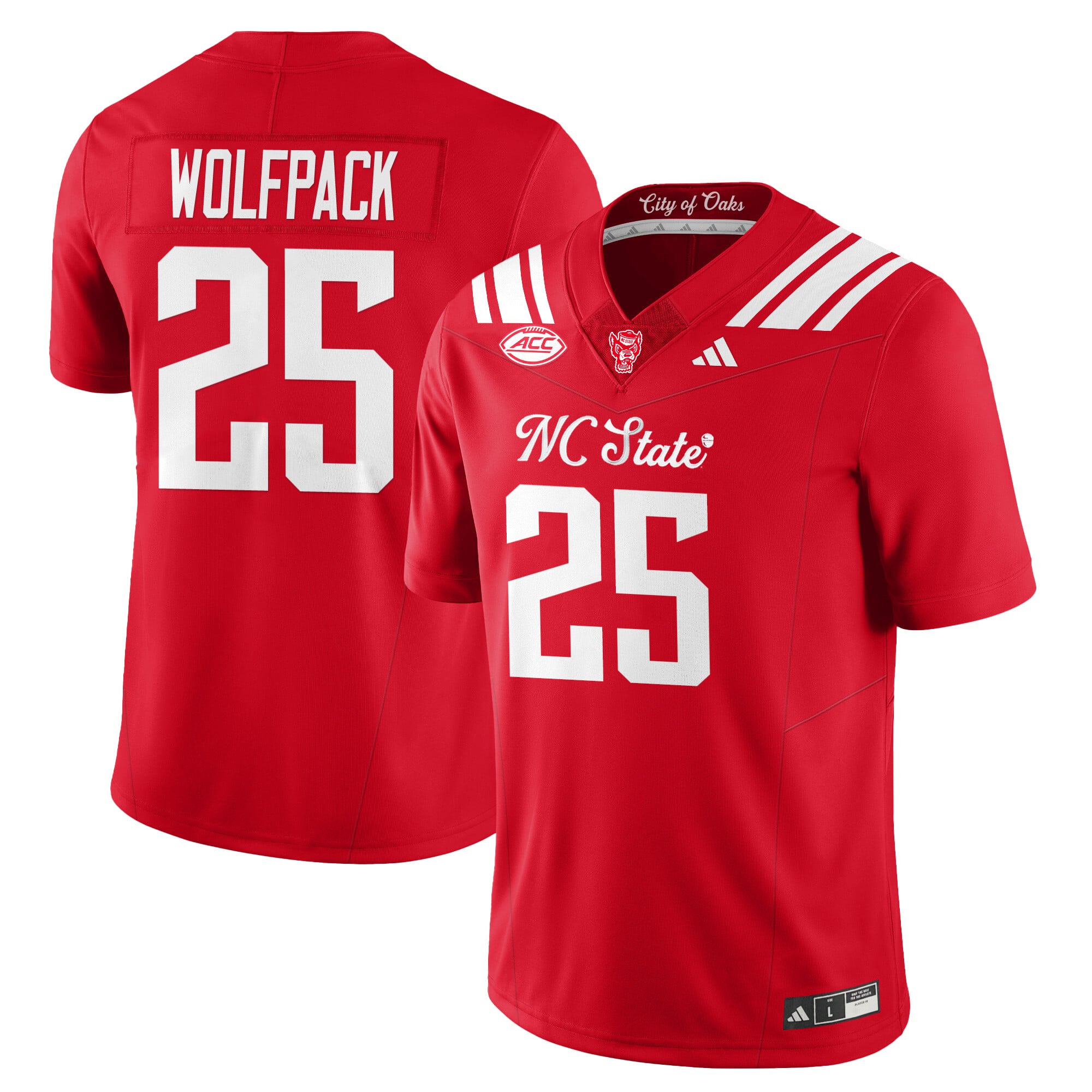 Women's NC State Wolfpack Football "City of Oaks" Jersey - All Stitched