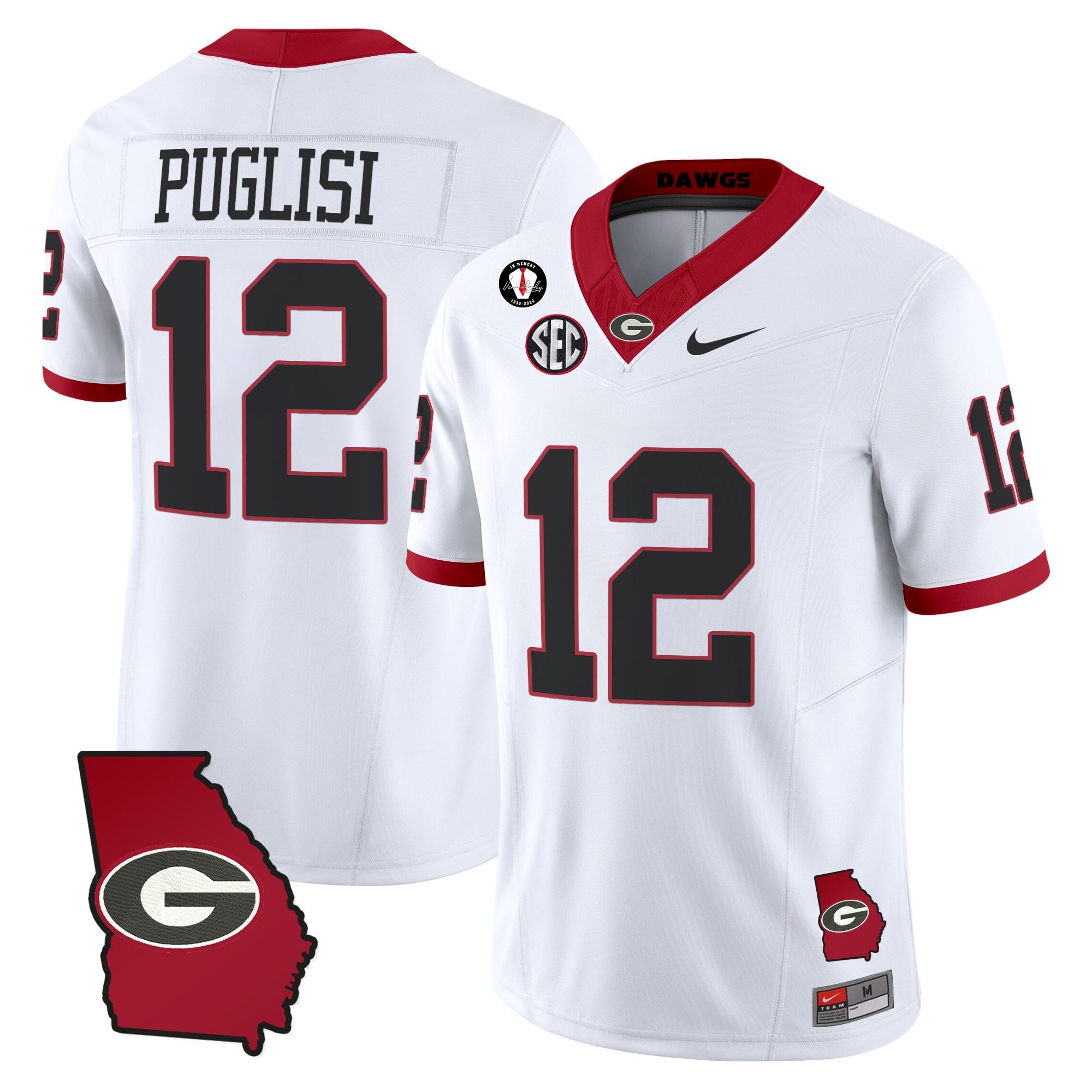 Women's Georgia Bulldogs 2025 Georgia Map & Vince Dooley Patch Vapor Limited Jersey - All Stitched
