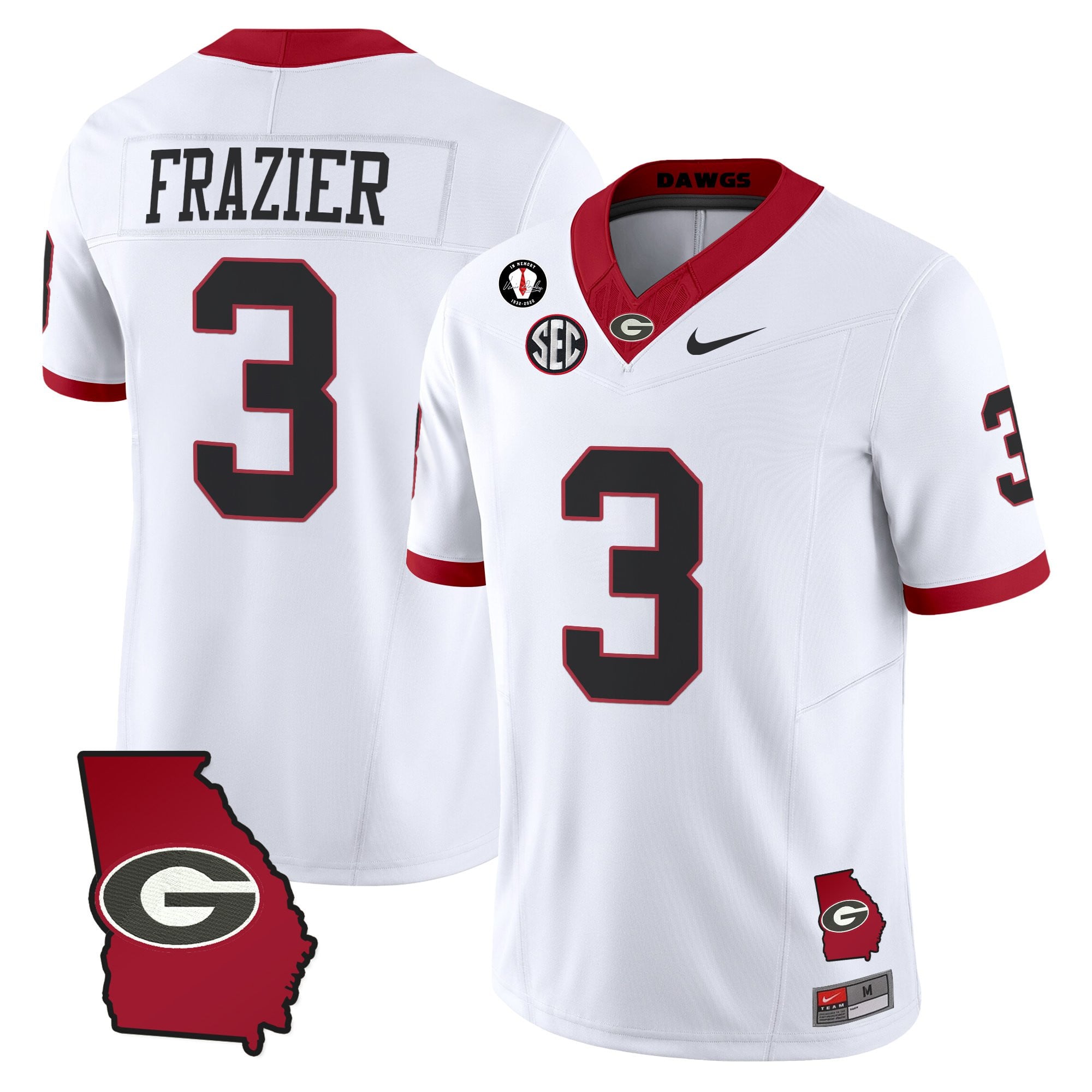 Women's Georgia Bulldogs 2025 Georgia Map & Vince Dooley Patch Vapor Limited Jersey - All Stitched