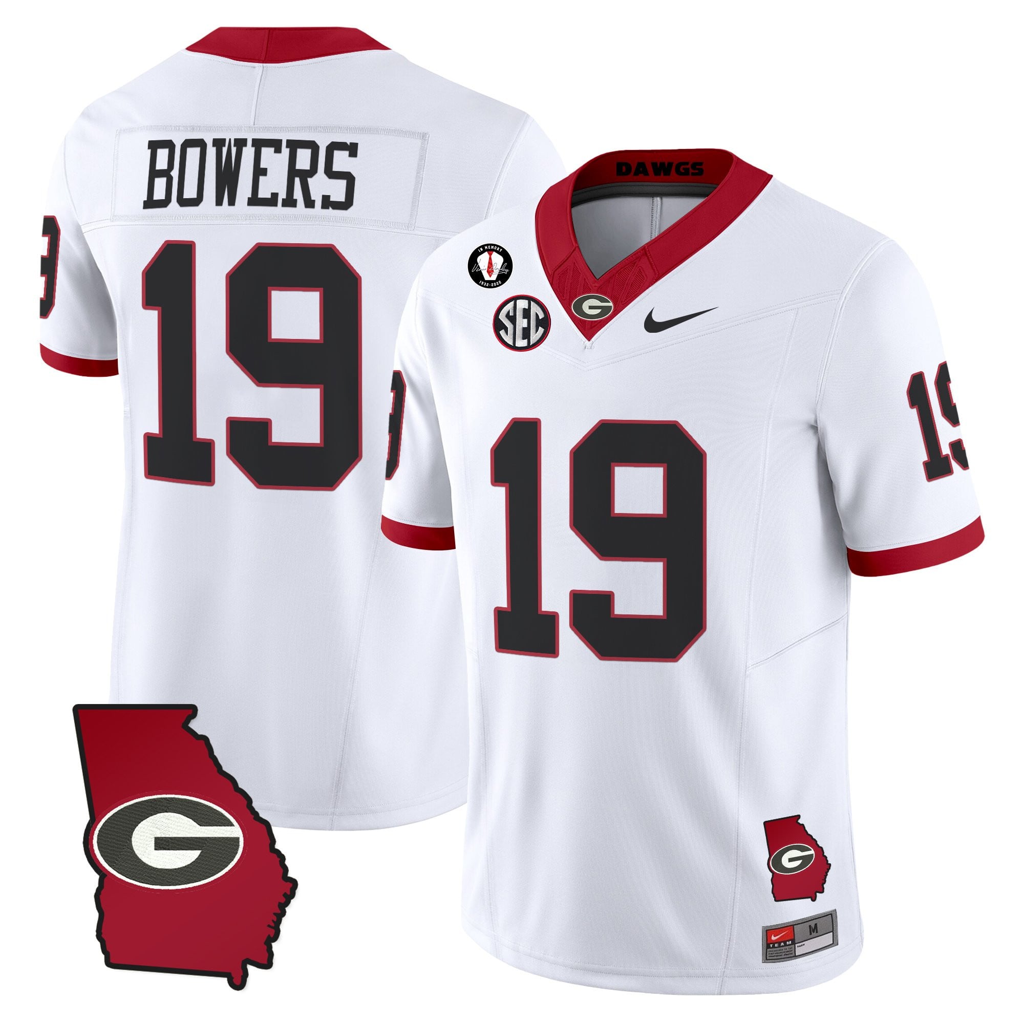 Women's Georgia Bulldogs 2025 Georgia Map & Vince Dooley Patch Vapor Limited Jersey - All Stitched