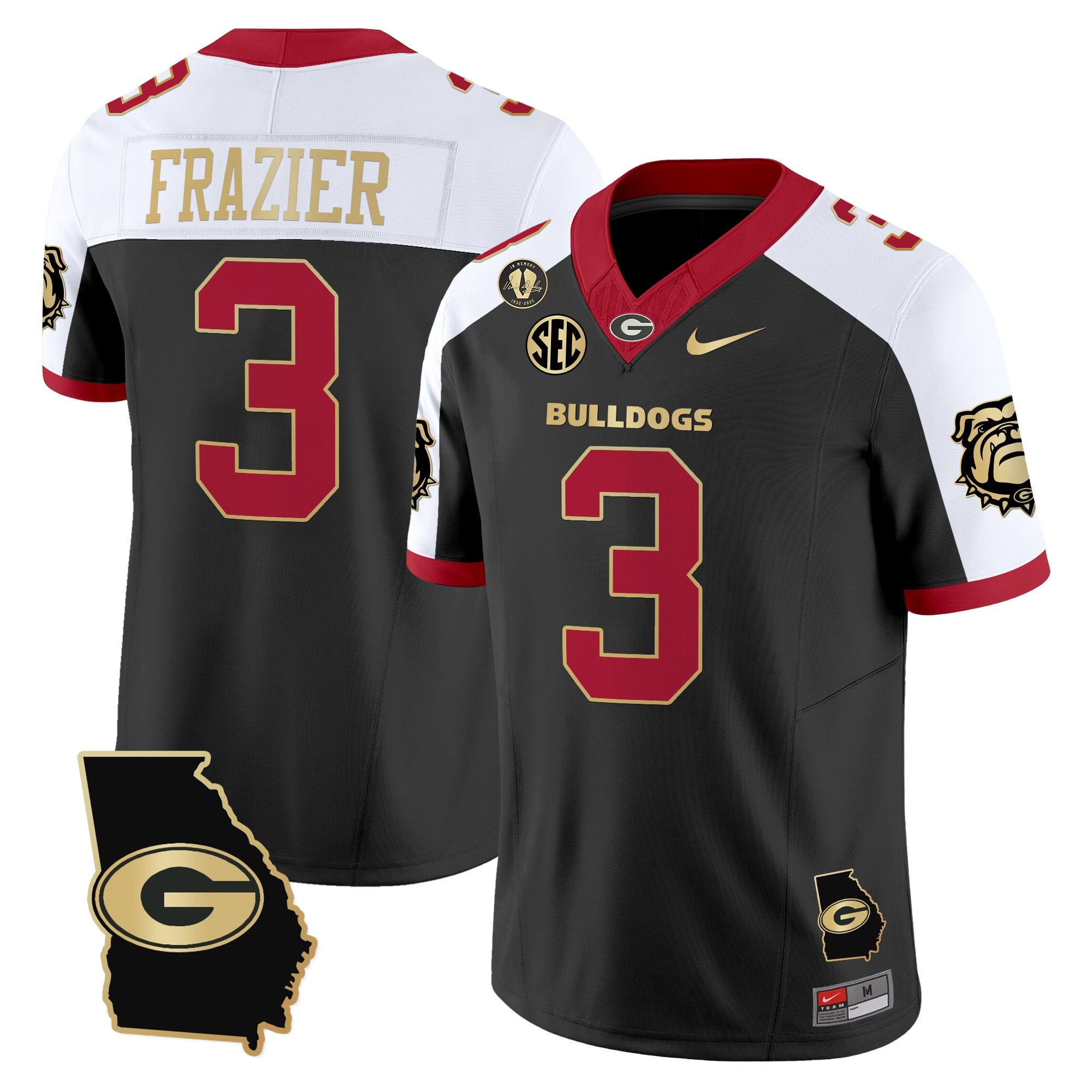Women's Georgia Bulldogs 2025 Georgia Map & Vince Dooley Patch Vapor Limited Jersey - All Stitched