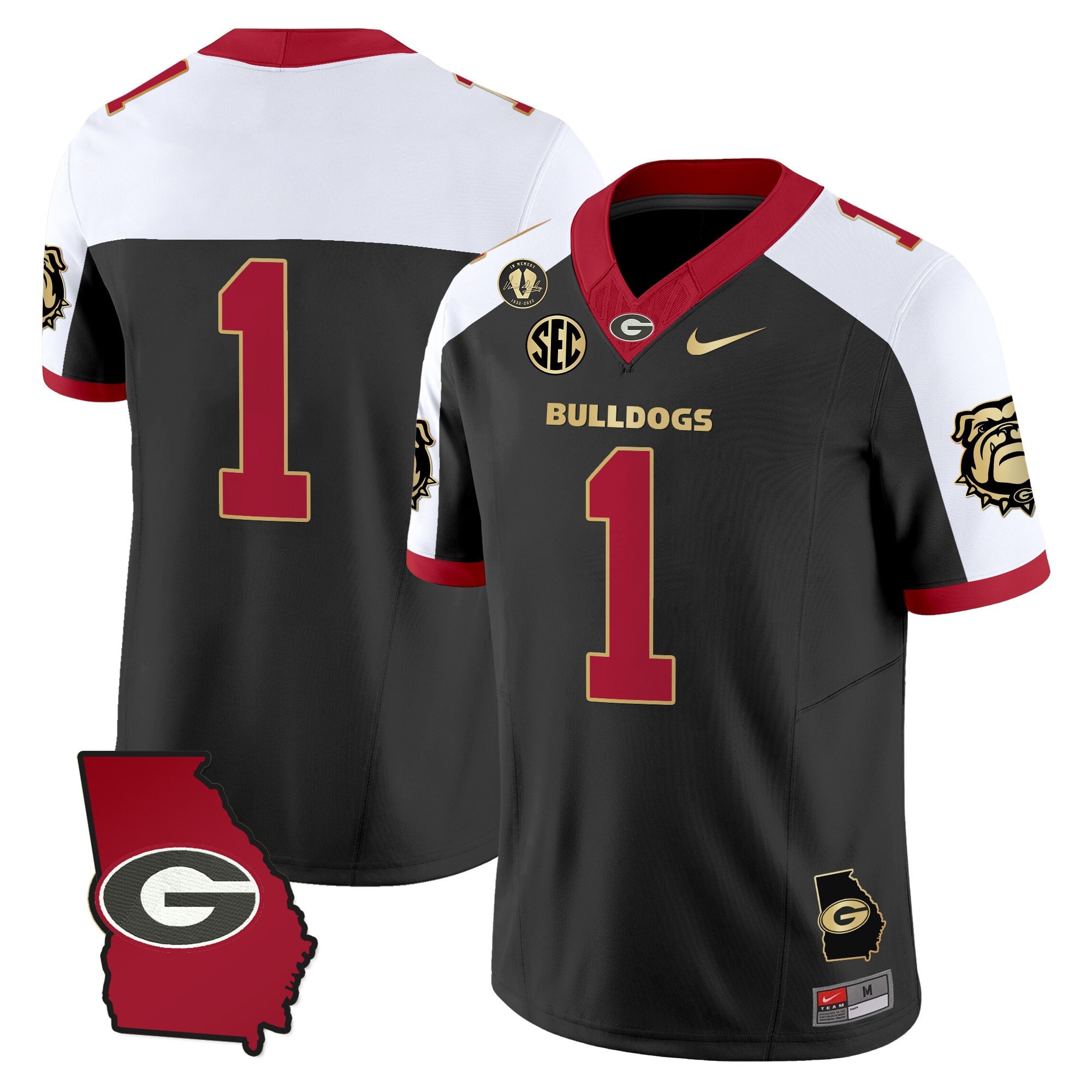 Women's Georgia Bulldogs 2025 Georgia Map & Vince Dooley Patch Vapor Limited Jersey - All Stitched