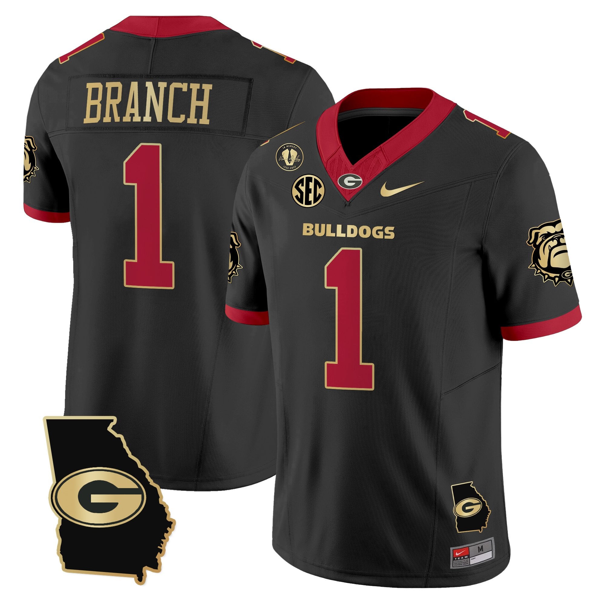 Women's Georgia Bulldogs 2025 Georgia Map & Vince Dooley Patch Vapor Limited Jersey - All Stitched