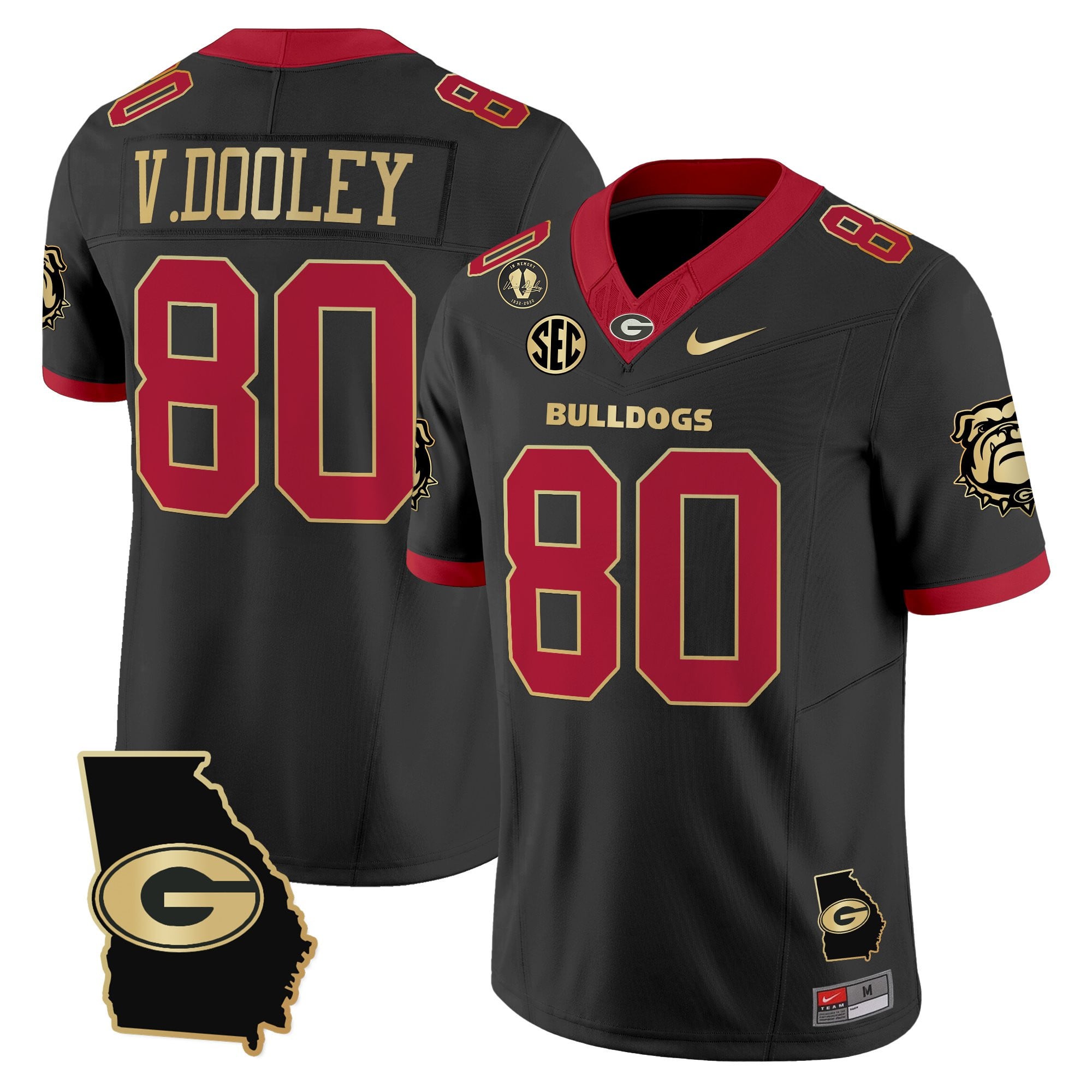 Women's Georgia Bulldogs 2025 Georgia Map & Vince Dooley Patch Vapor Limited Jersey - All Stitched