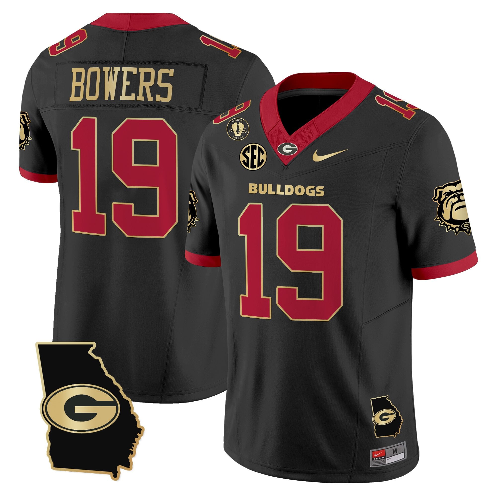 Women's Georgia Bulldogs 2025 Georgia Map & Vince Dooley Patch Vapor Limited Jersey - All Stitched