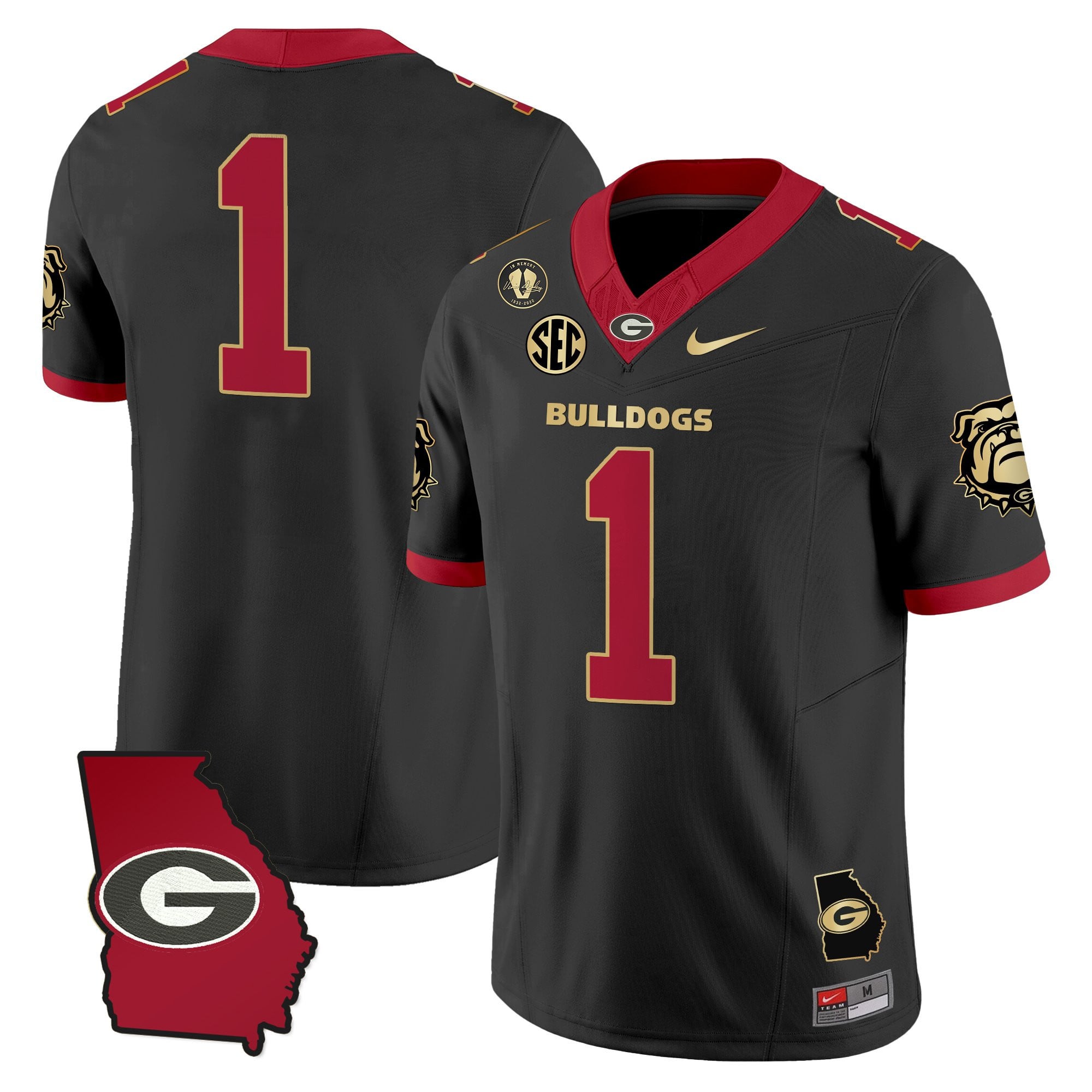 Women's Georgia Bulldogs 2025 Georgia Map & Vince Dooley Patch Vapor Limited Jersey - All Stitched