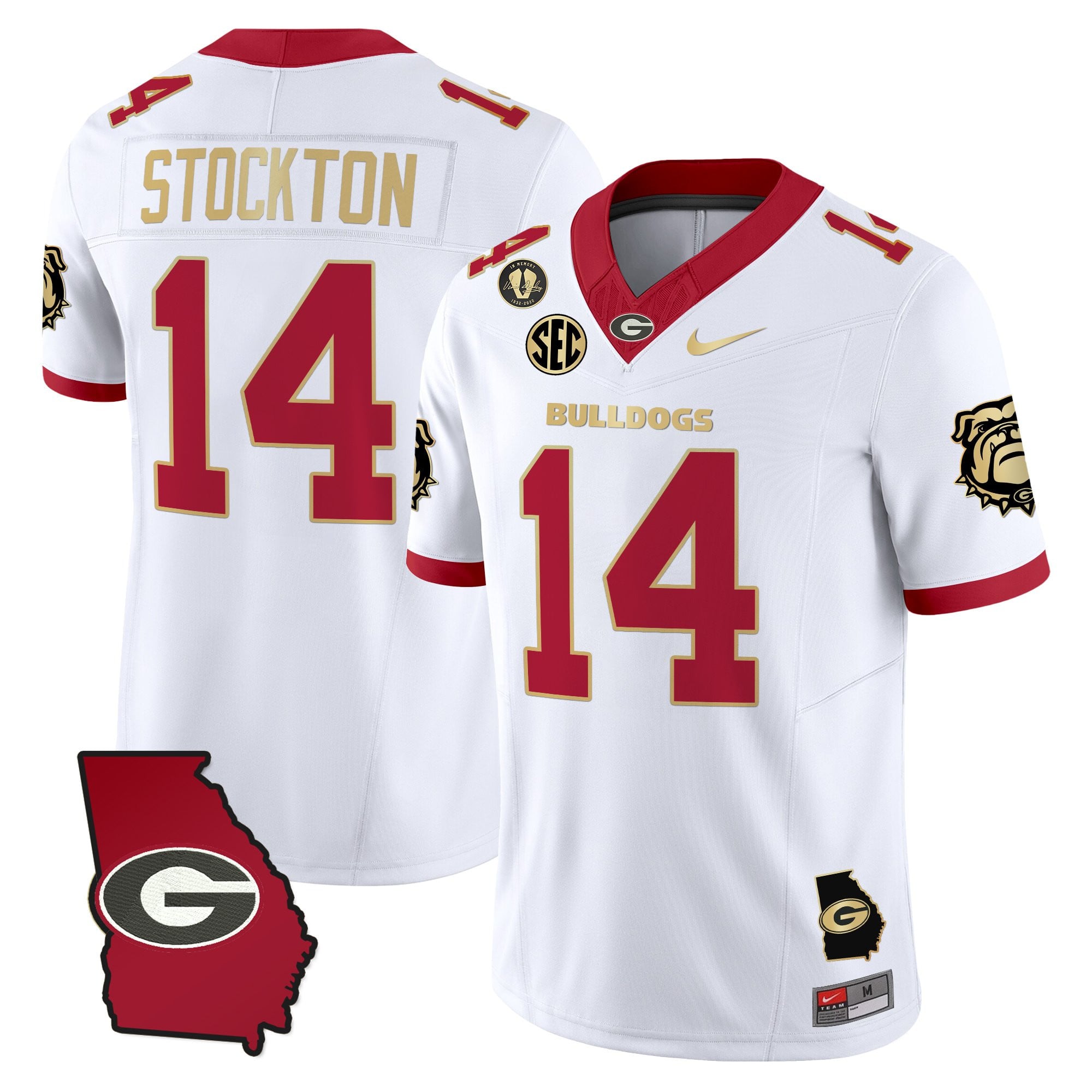 Women's Georgia Bulldogs 2025 Georgia Map & Vince Dooley Patch Vapor Limited Jersey - All Stitched