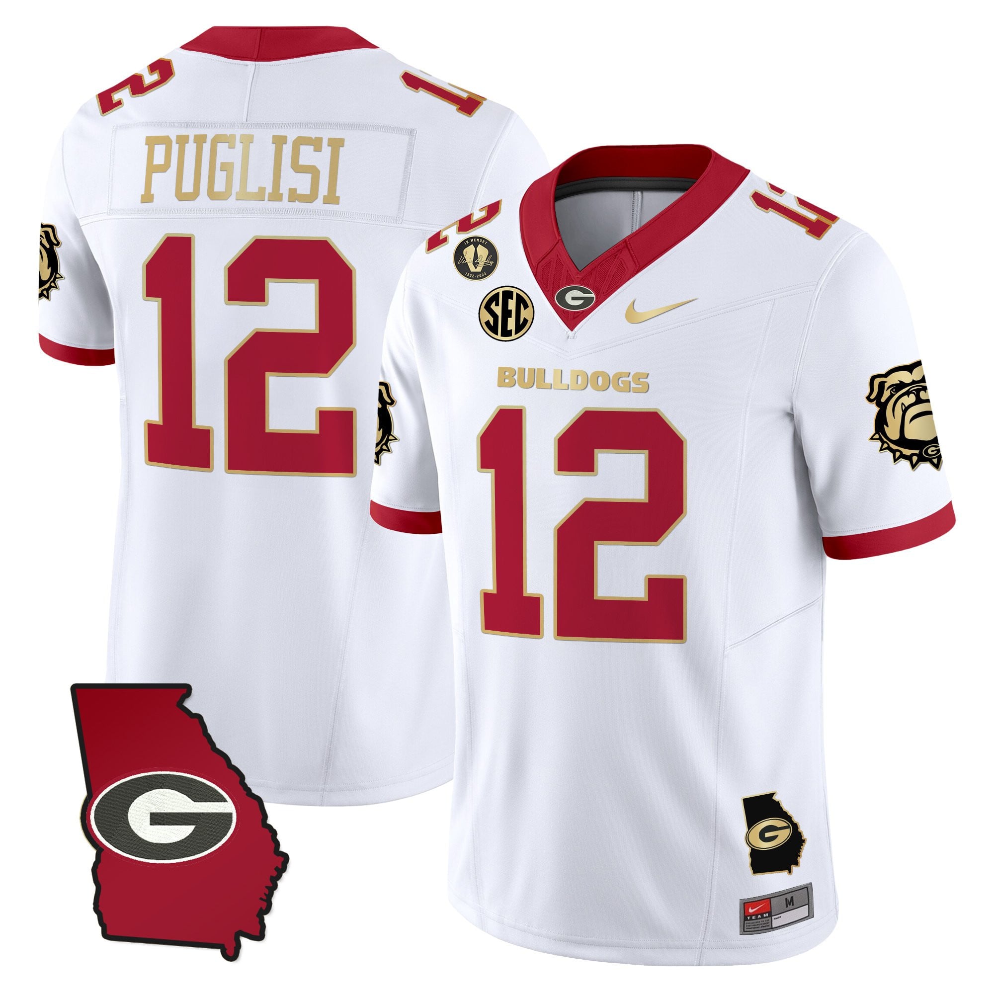 Women's Georgia Bulldogs 2025 Georgia Map & Vince Dooley Patch Vapor Limited Jersey - All Stitched