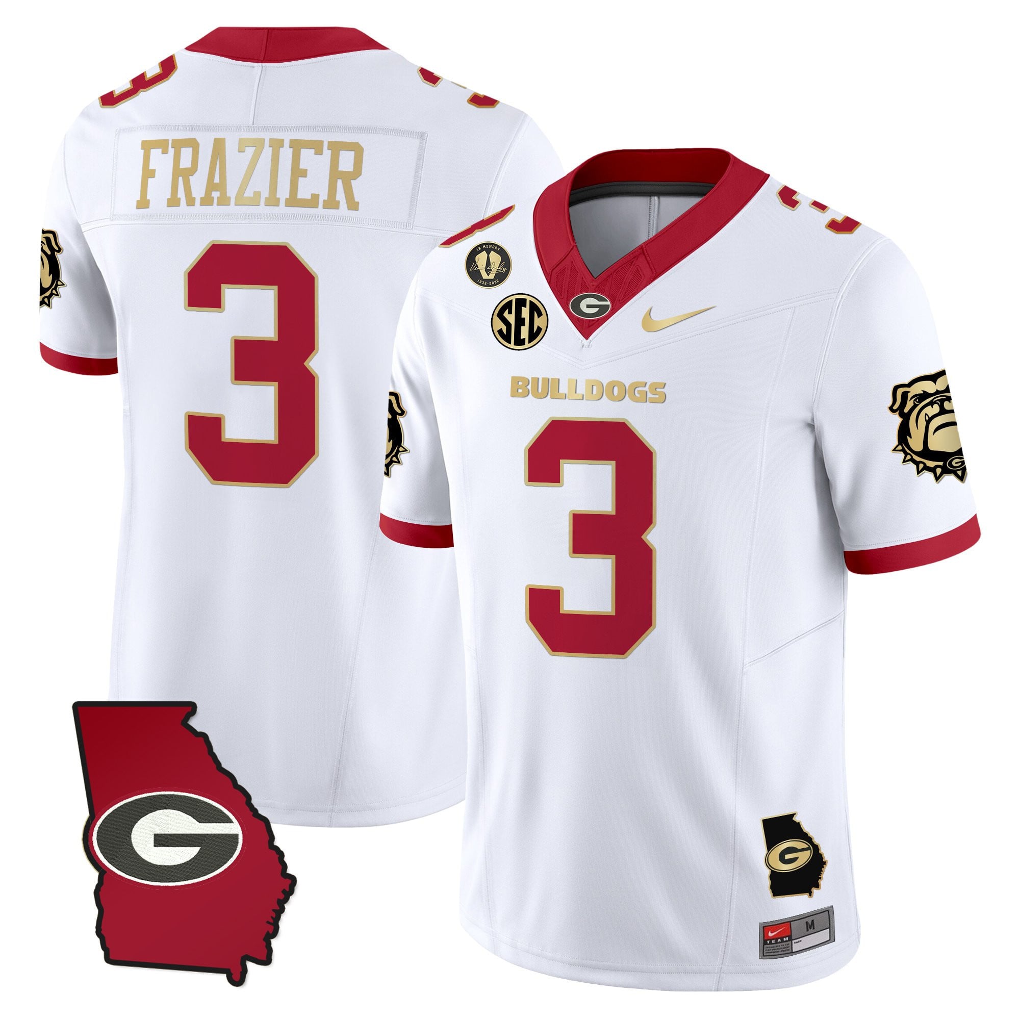 Women's Georgia Bulldogs 2025 Georgia Map & Vince Dooley Patch Vapor Limited Jersey - All Stitched