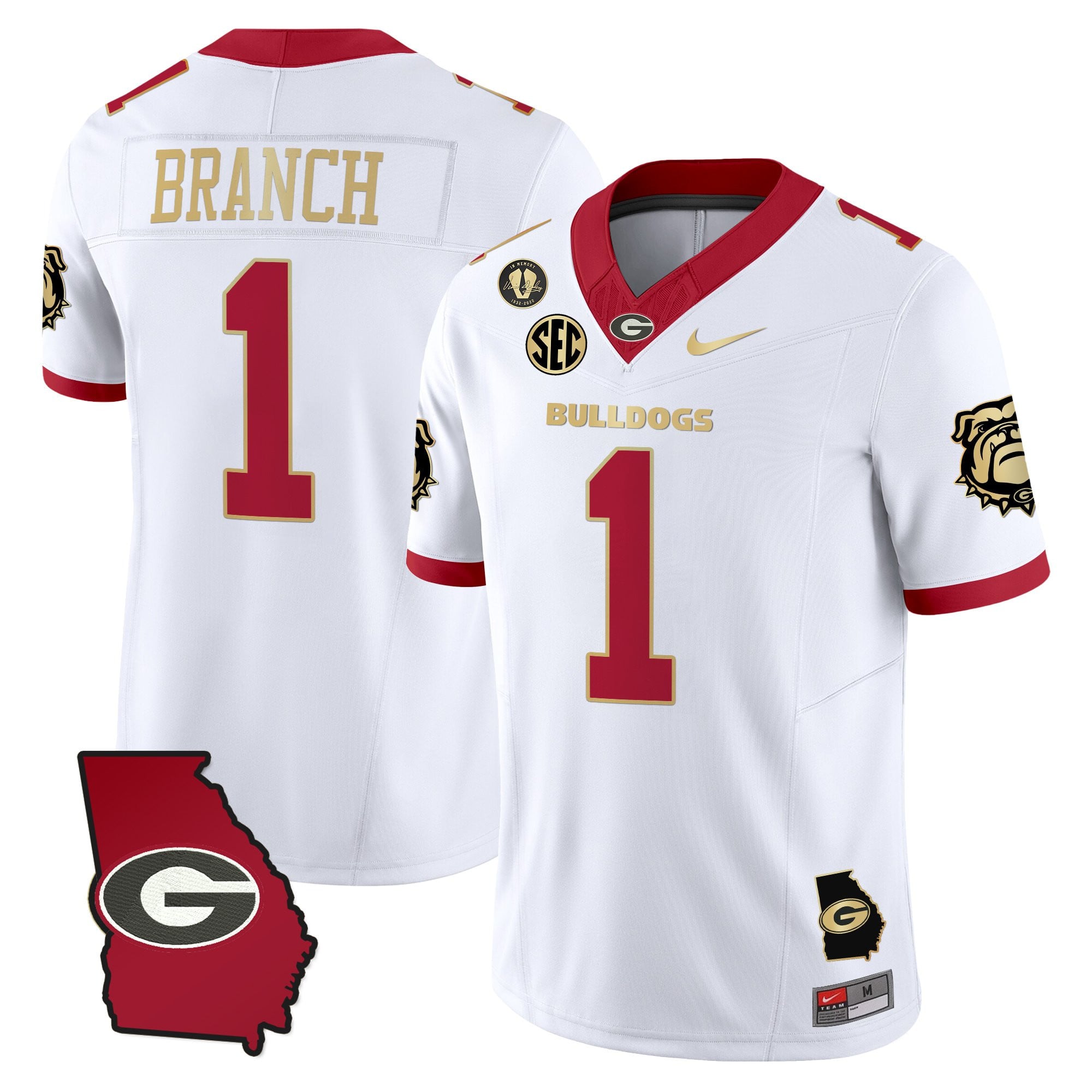 Women's Georgia Bulldogs 2025 Georgia Map & Vince Dooley Patch Vapor Limited Jersey - All Stitched