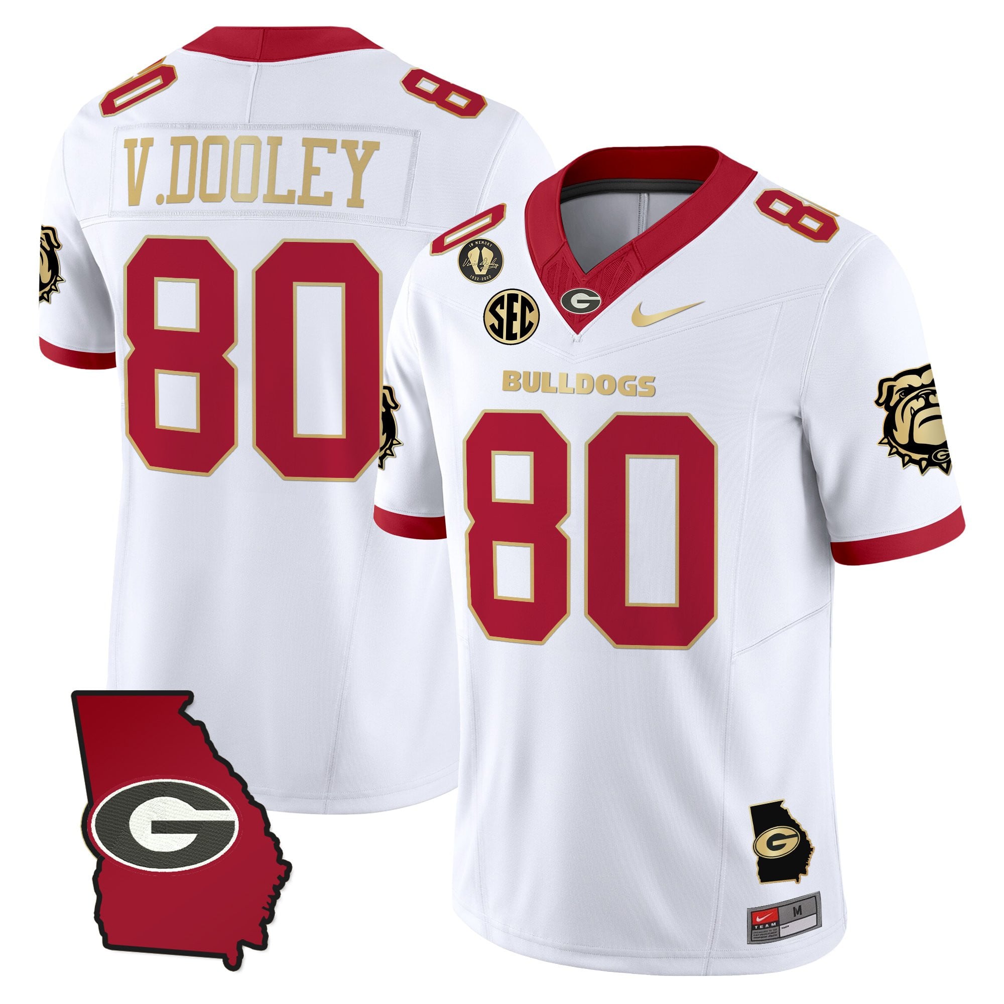 Women's Georgia Bulldogs 2025 Georgia Map & Vince Dooley Patch Vapor Limited Jersey - All Stitched