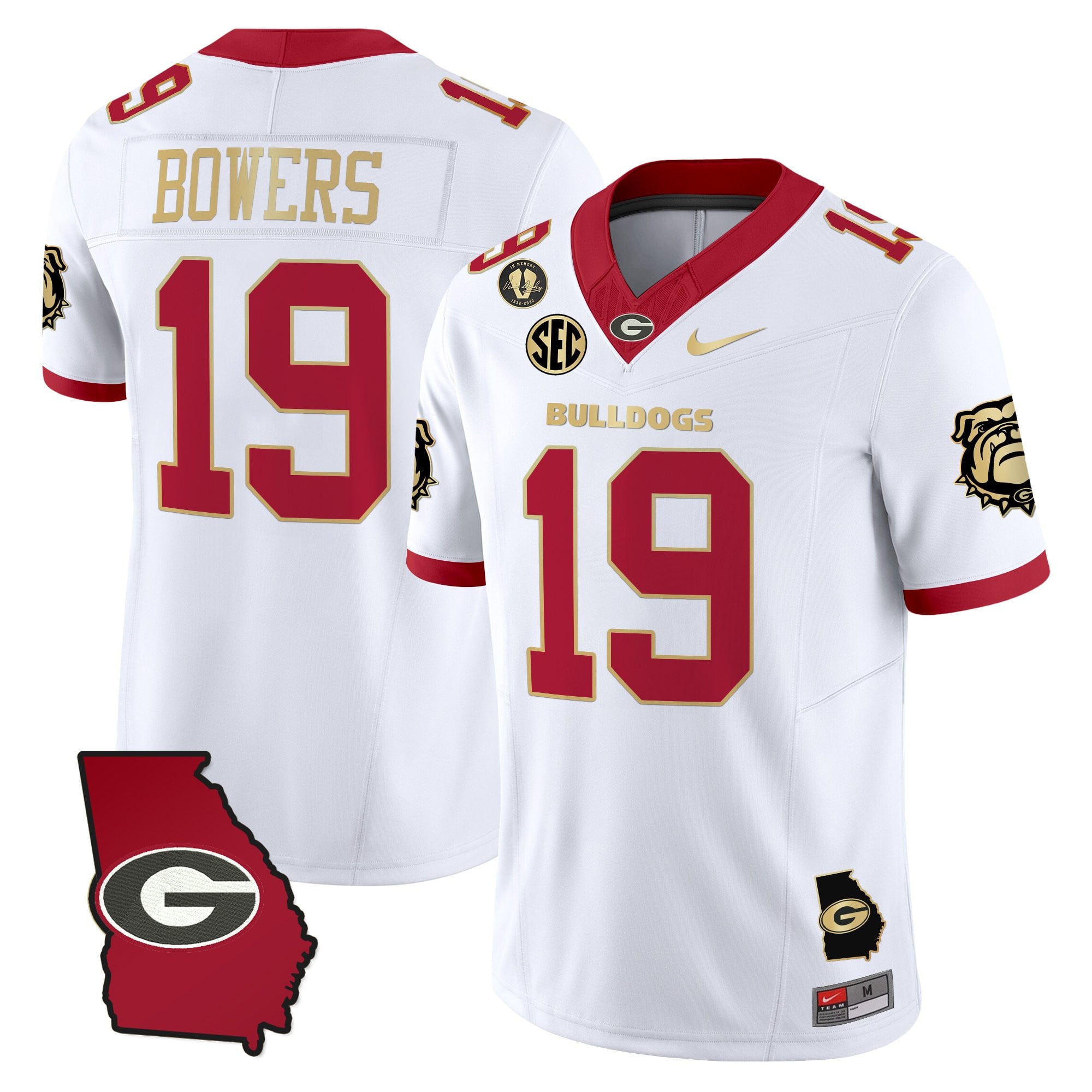 Women's Georgia Bulldogs 2025 Georgia Map & Vince Dooley Patch Vapor Limited Jersey - All Stitched
