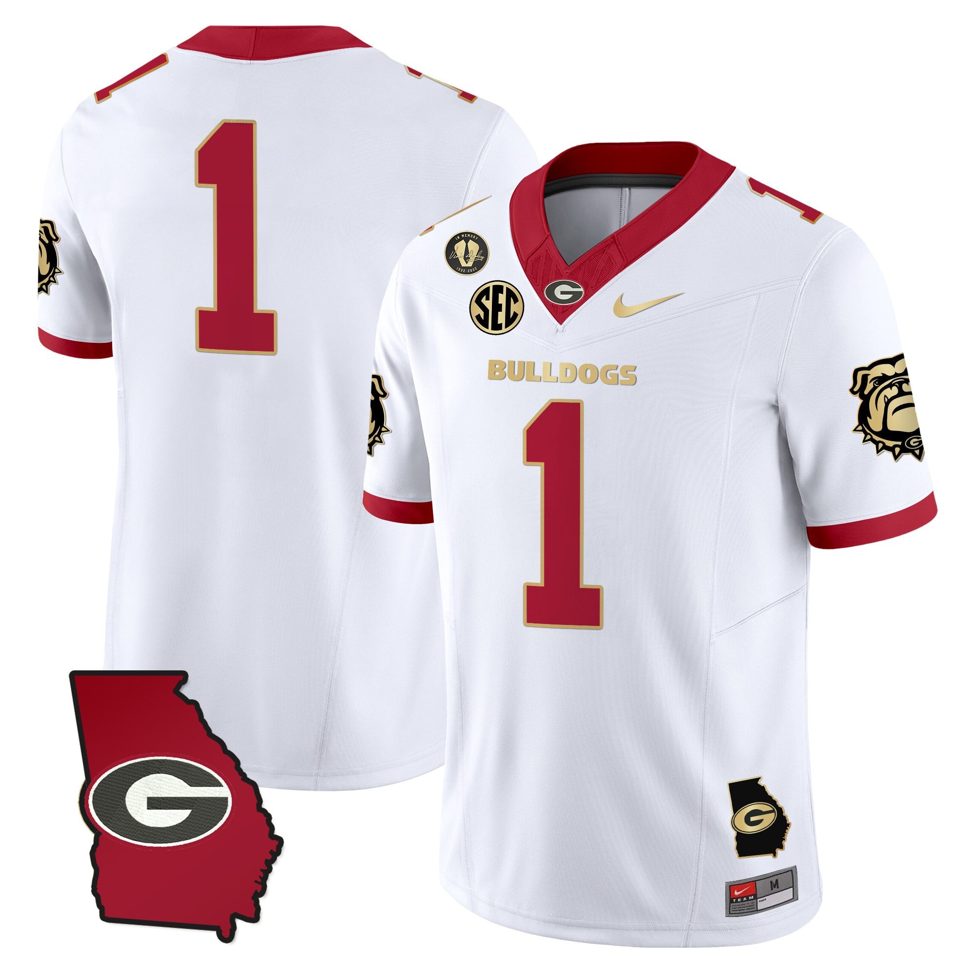 Women's Georgia Bulldogs 2025 Georgia Map & Vince Dooley Patch Vapor Limited Jersey - All Stitched