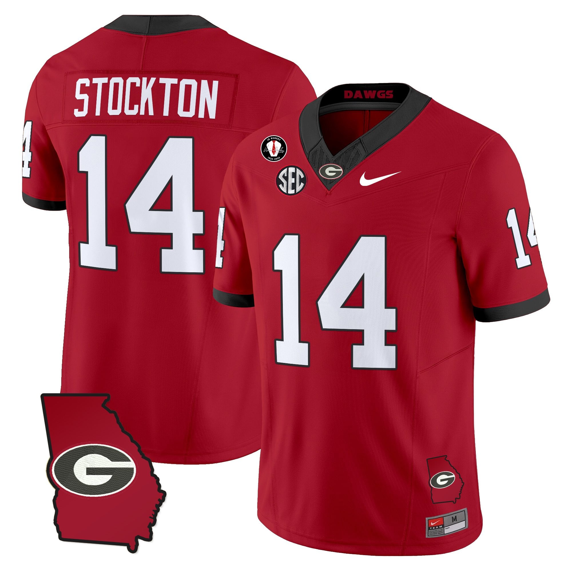 Women's Georgia Bulldogs 2025 Georgia Map & Vince Dooley Patch Vapor Limited Jersey - All Stitched