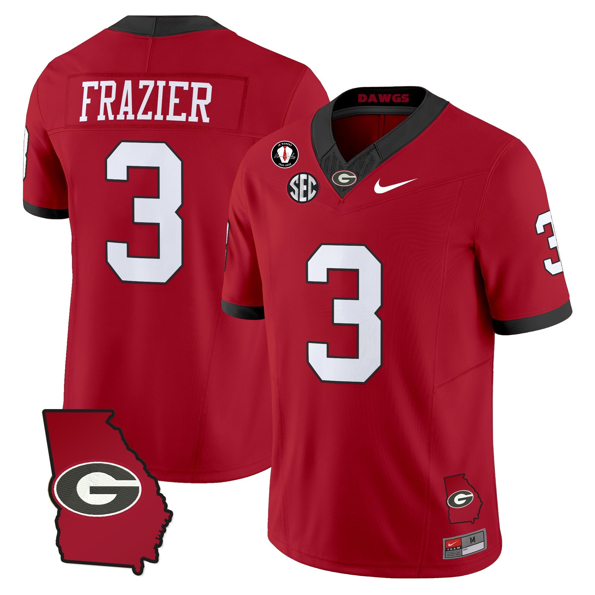 Women's Georgia Bulldogs 2025 Georgia Map & Vince Dooley Patch Vapor Limited Jersey - All Stitched