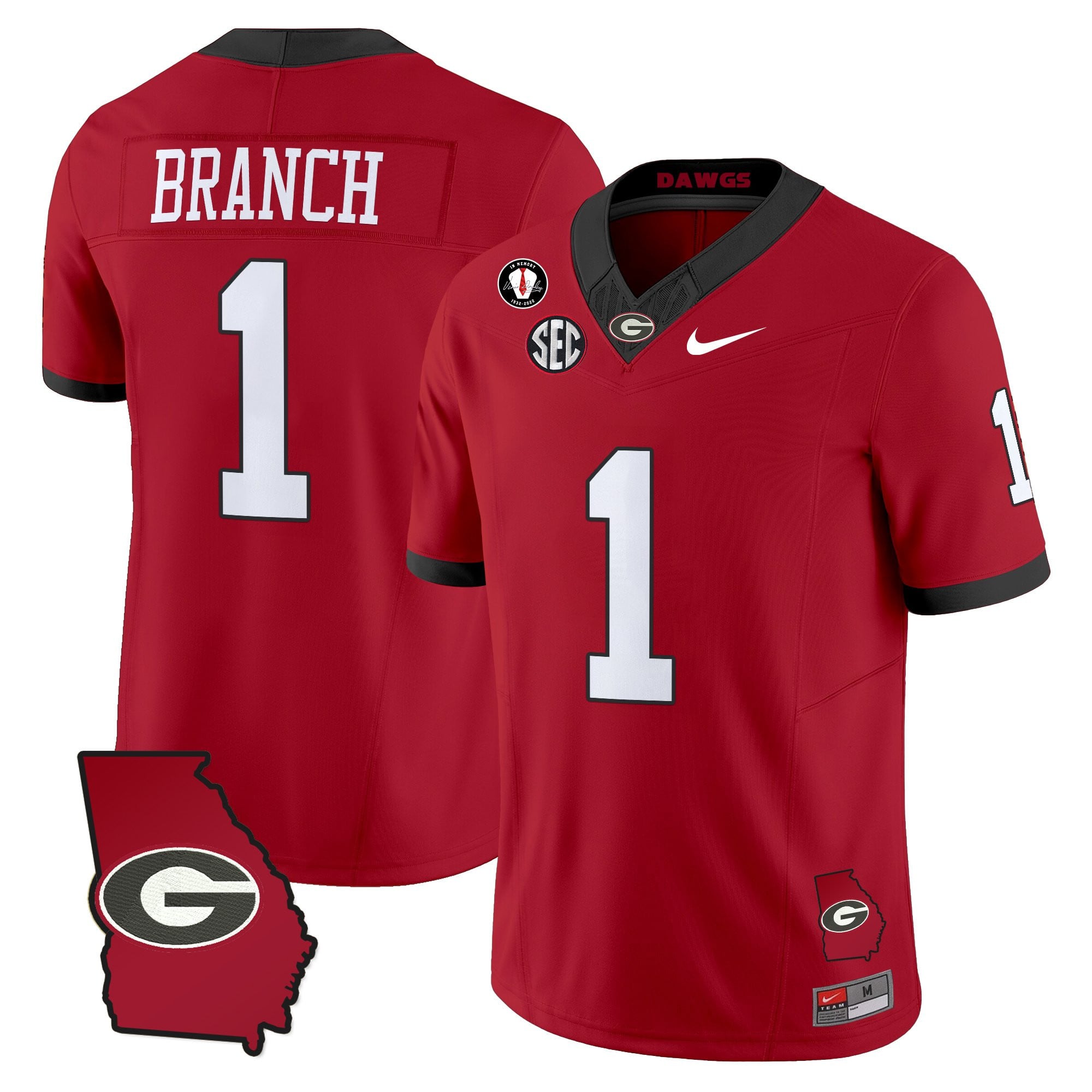 Women's Georgia Bulldogs 2025 Georgia Map & Vince Dooley Patch Vapor Limited Jersey - All Stitched