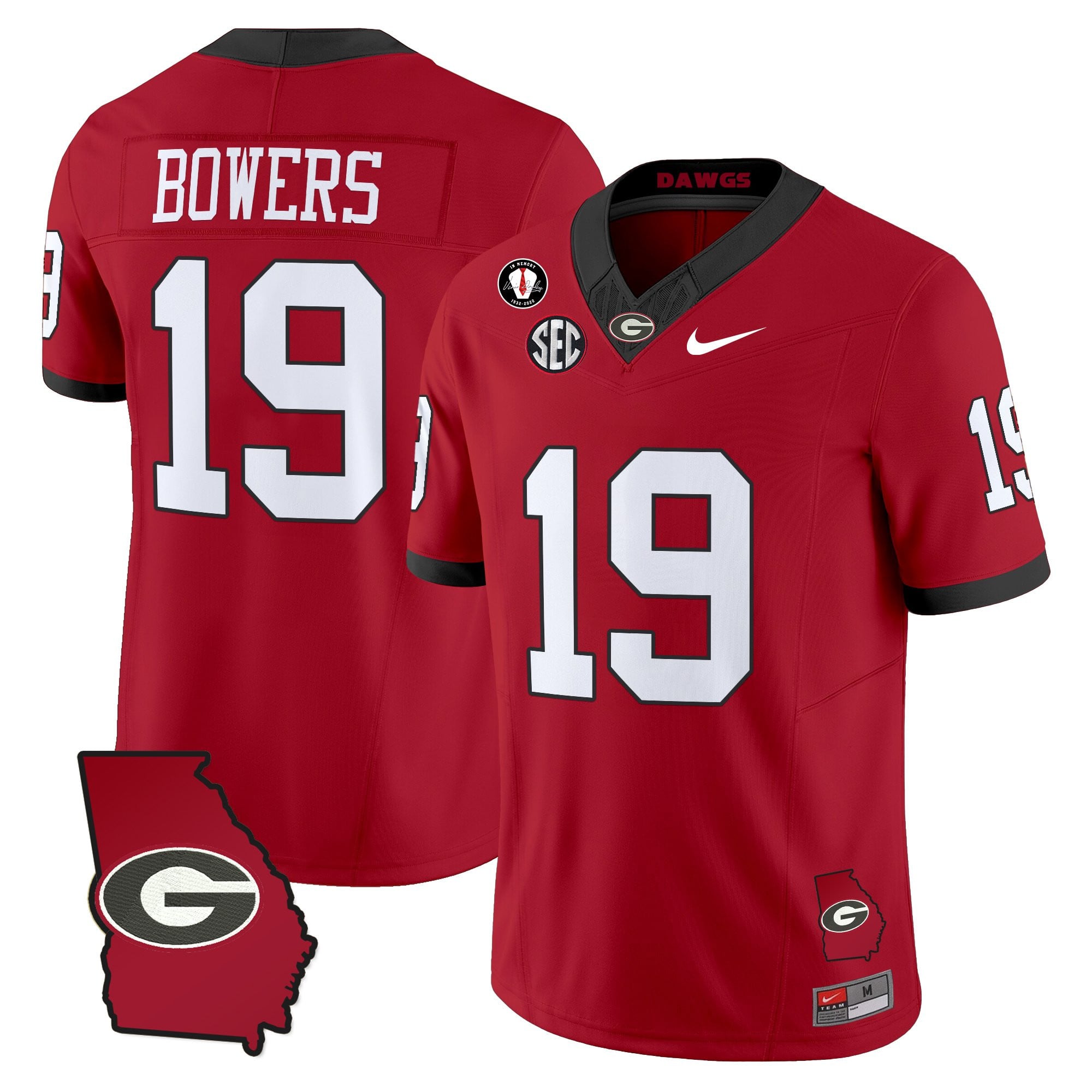 Women's Georgia Bulldogs 2025 Georgia Map & Vince Dooley Patch Vapor Limited Jersey - All Stitched