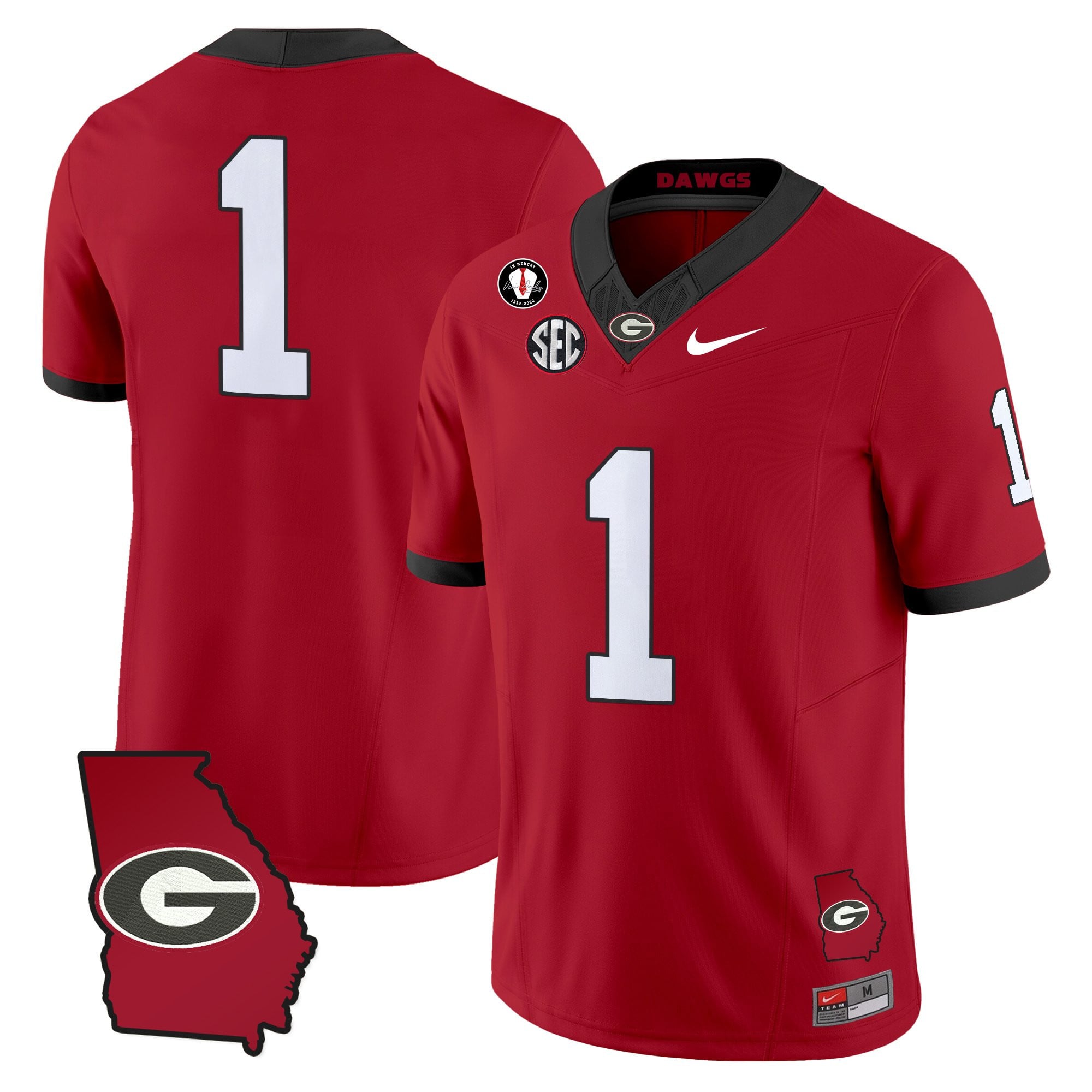 Women's Georgia Bulldogs 2025 Georgia Map & Vince Dooley Patch Vapor Limited Jersey - All Stitched