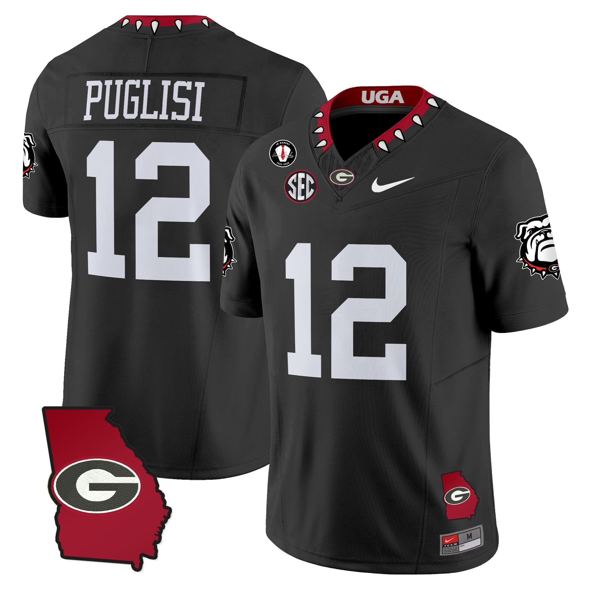 Women's Georgia Bulldogs 2025 Georgia Map & Vince Dooley Patch Vapor Limited Jersey - All Stitched