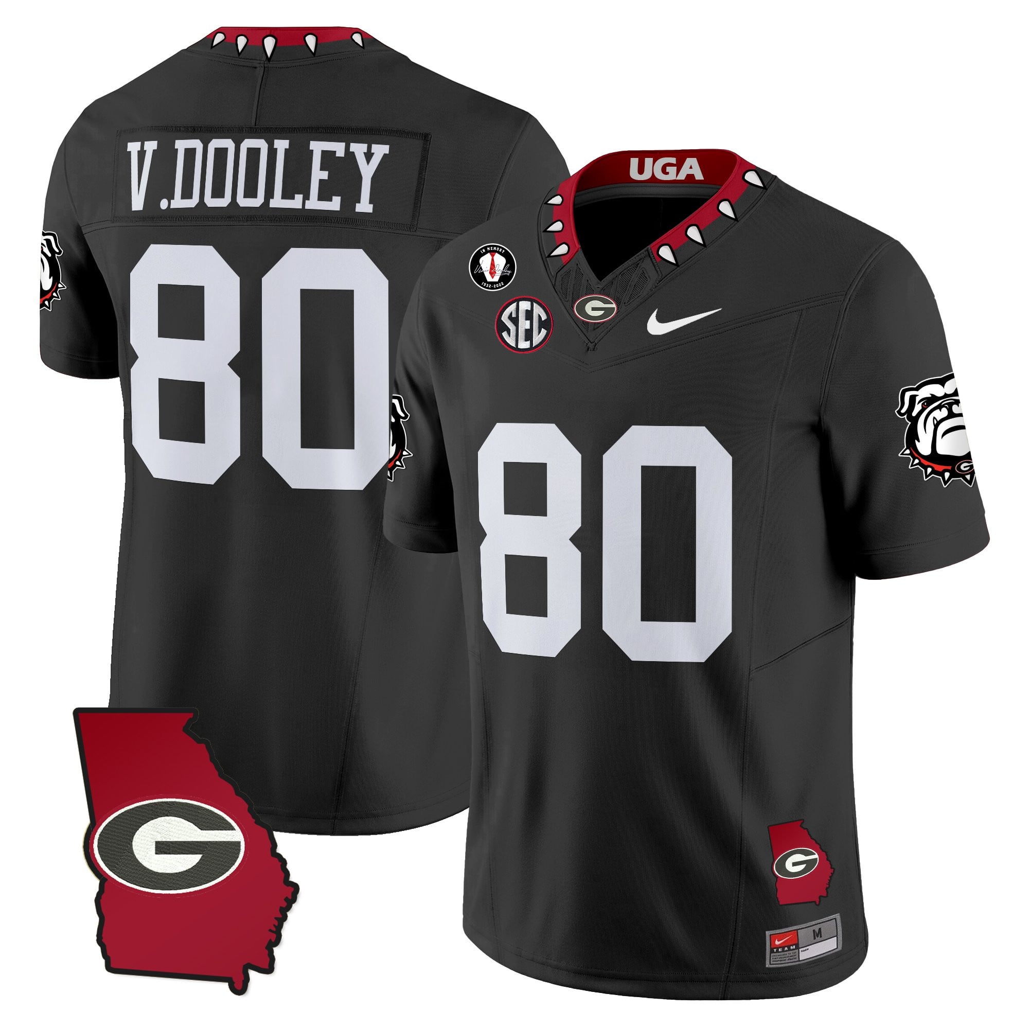 Women's Georgia Bulldogs 2025 Georgia Map & Vince Dooley Patch Vapor Limited Jersey - All Stitched