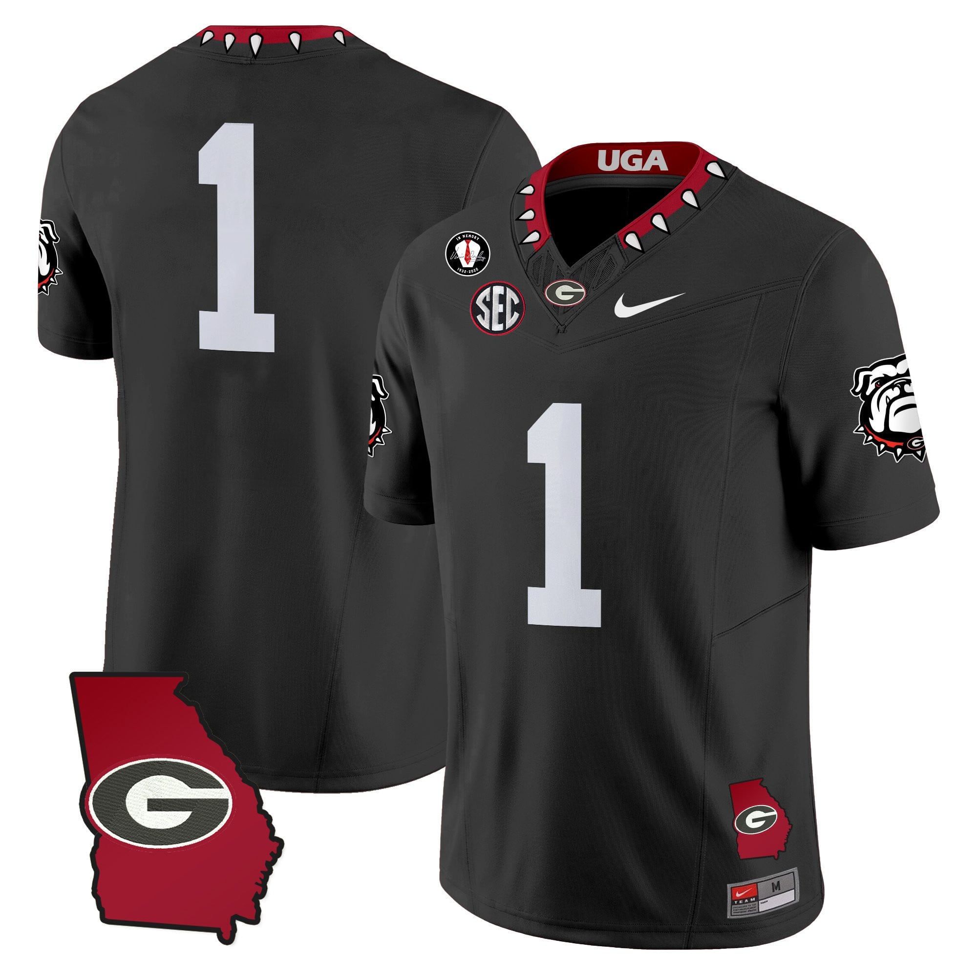 Women's Georgia Bulldogs 2025 Georgia Map & Vince Dooley Patch Vapor Limited Jersey - All Stitched