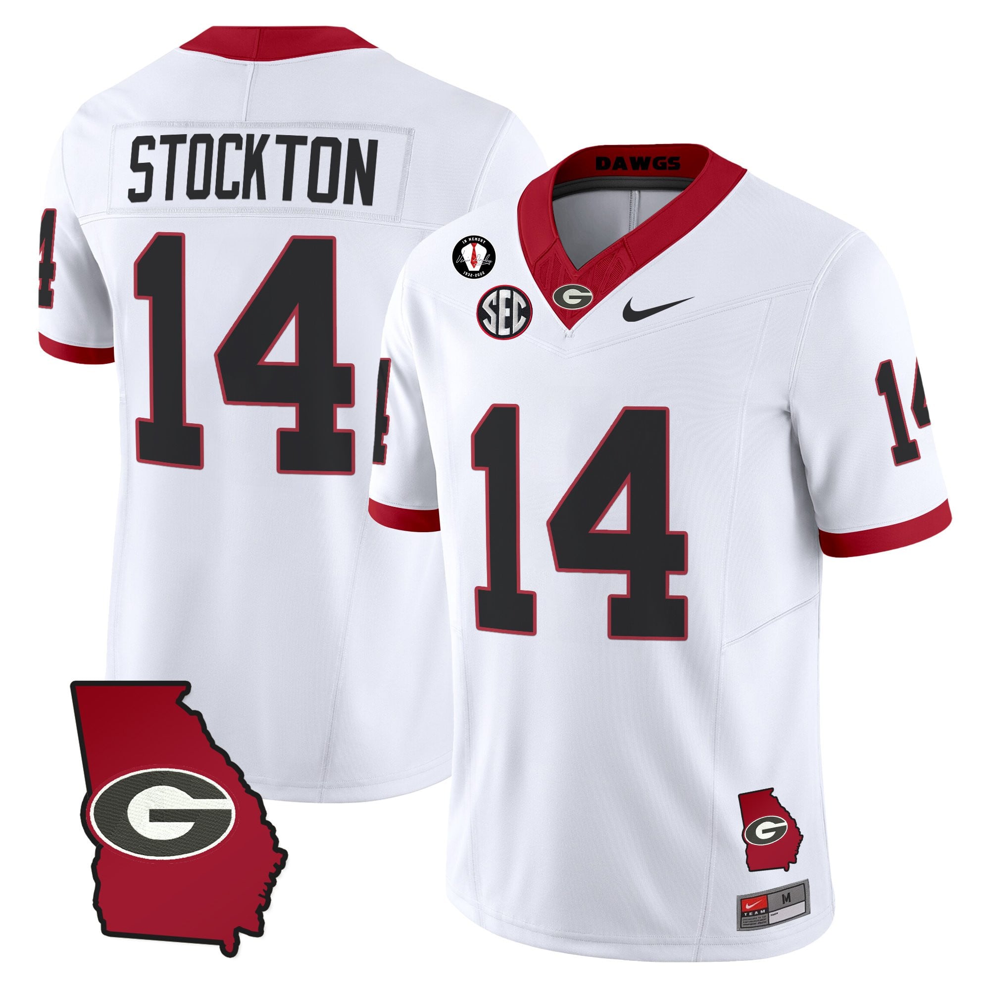 Women's Georgia Bulldogs 2025 Georgia Map & Vince Dooley Patch Vapor Limited Jersey - All Stitched