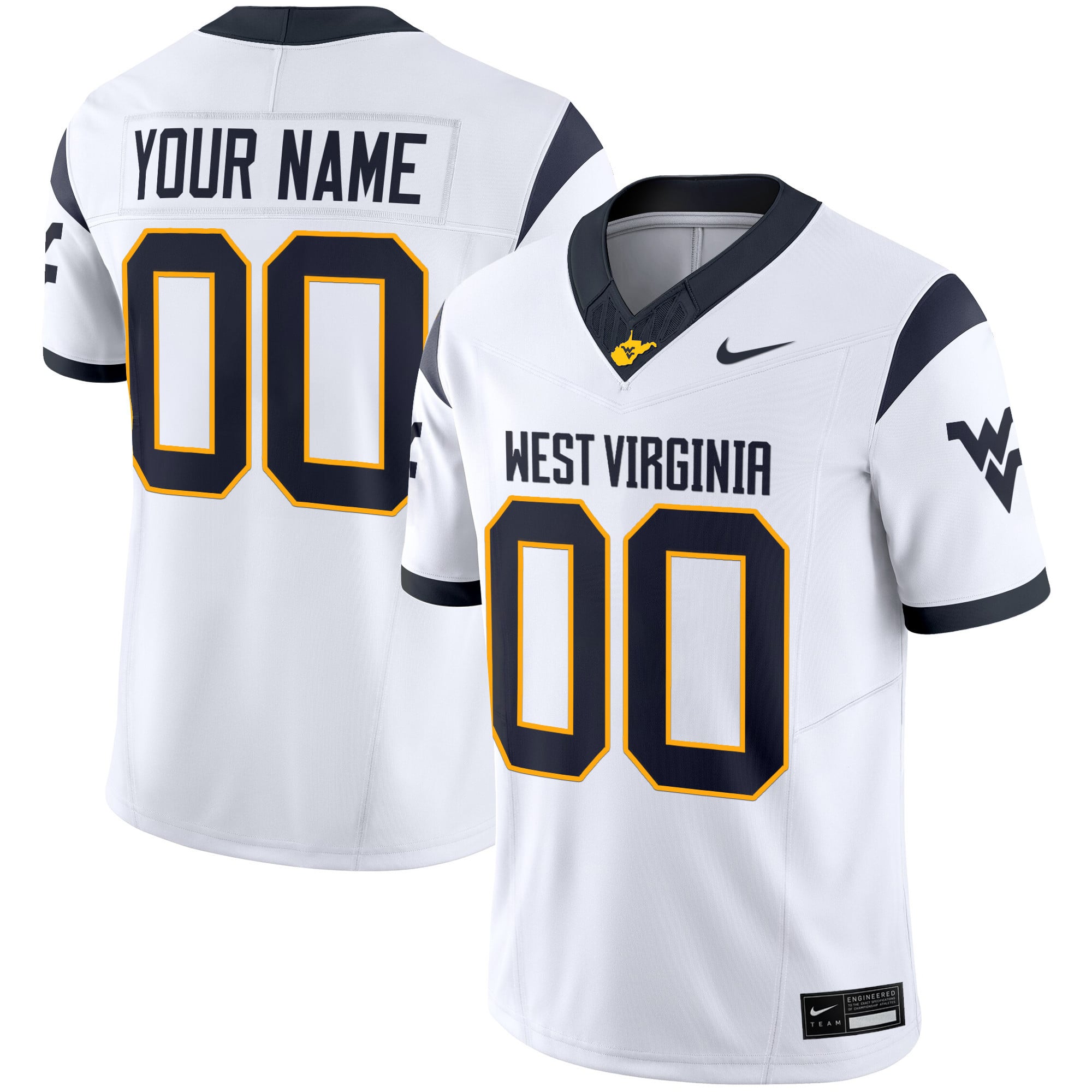 West Virginia Mountaineers 2025 Vapor Limited Custom Jersey - All Stitched