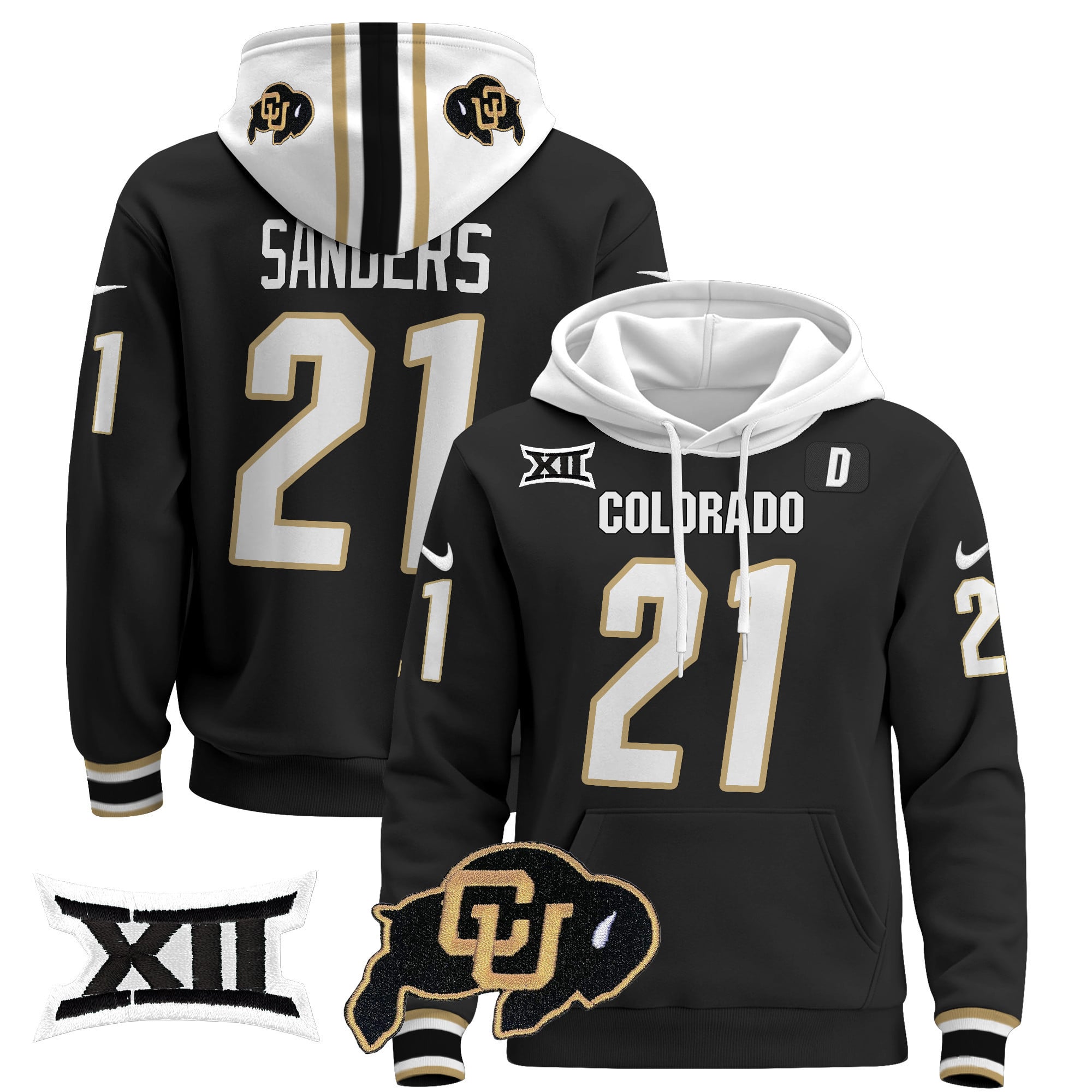 Unisex Colorado Buffaloes Pullover Hoodie - Big 12 XII Patch