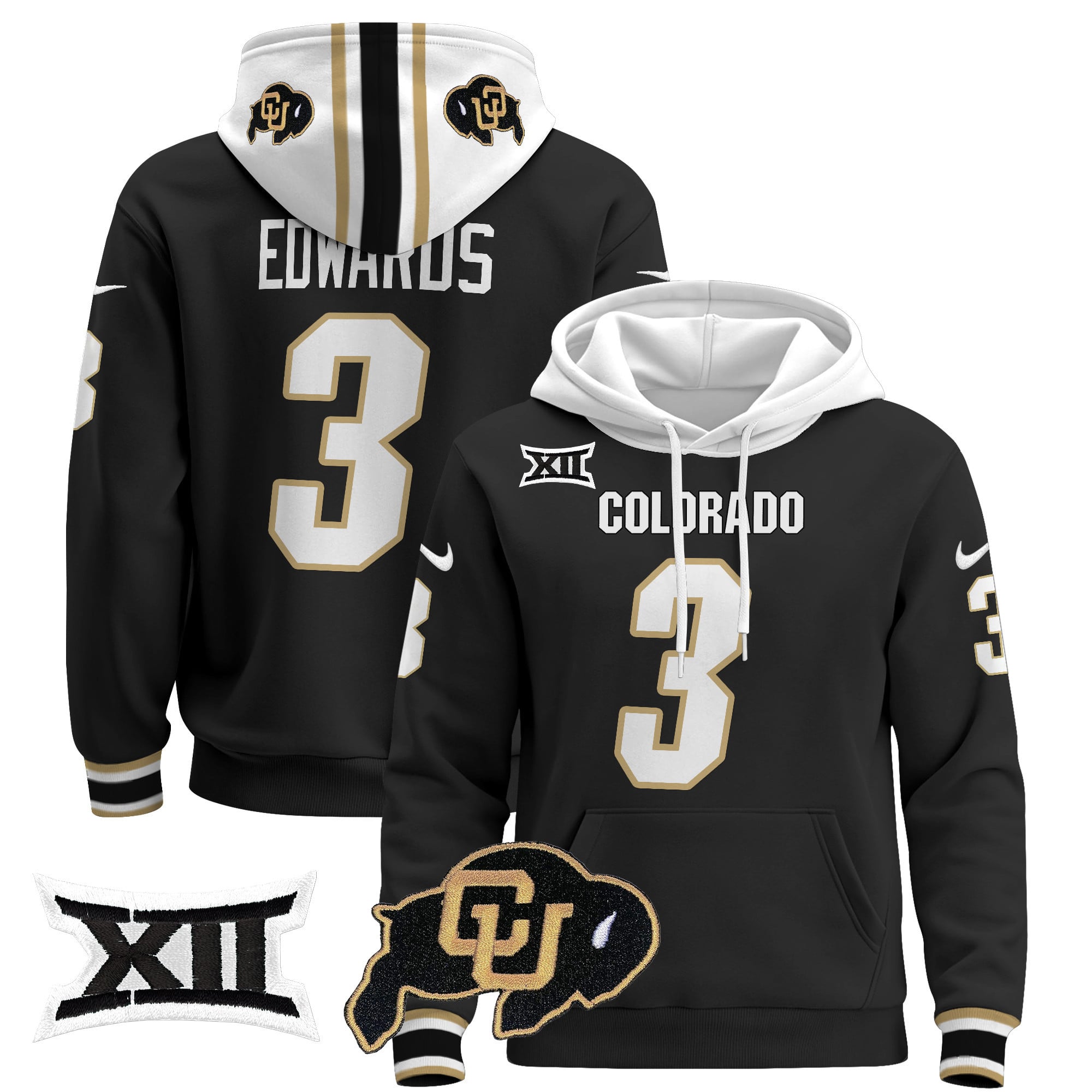 Unisex Colorado Buffaloes Pullover Hoodie - Big 12 XII Patch