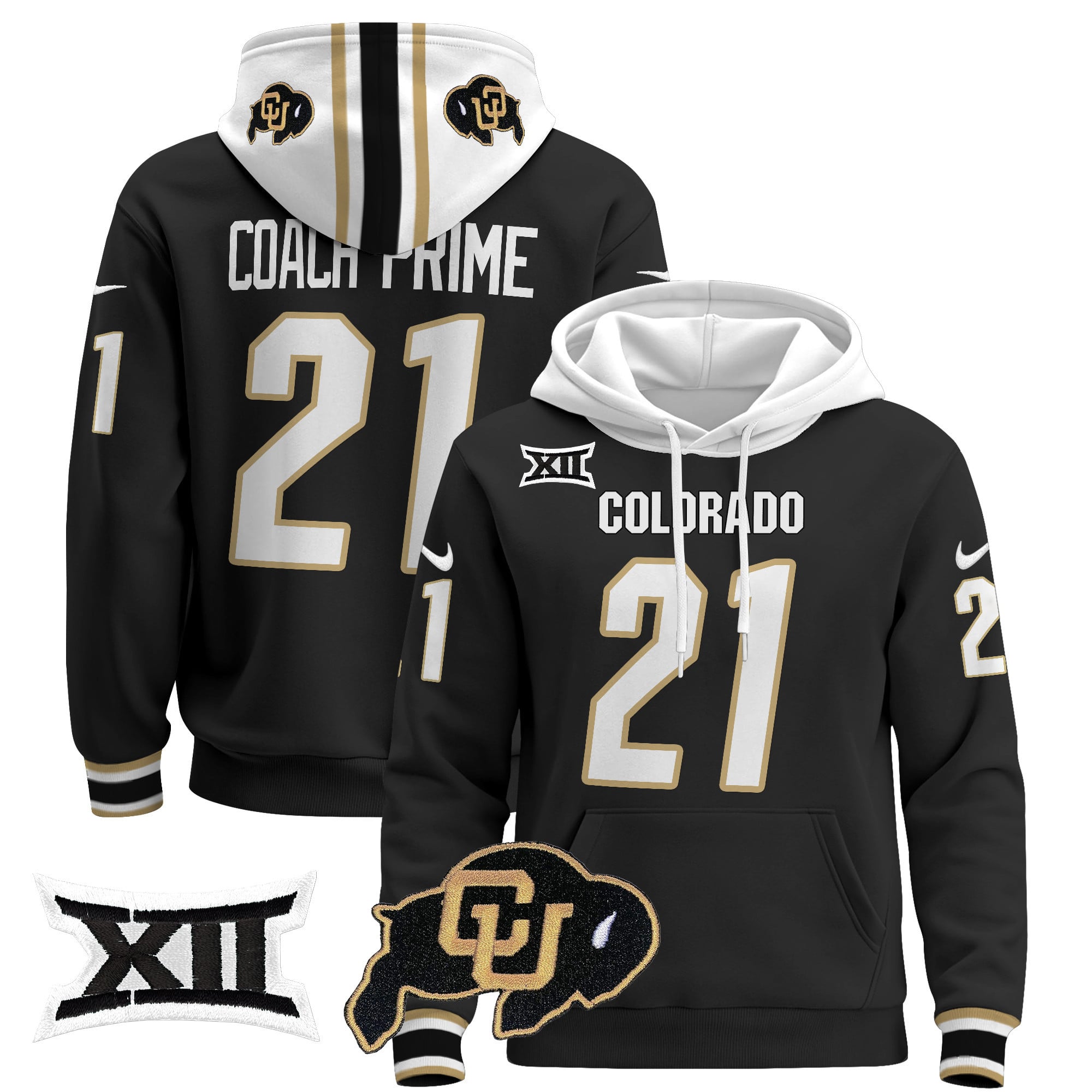Unisex Colorado Buffaloes Pullover Hoodie - Big 12 XII Patch