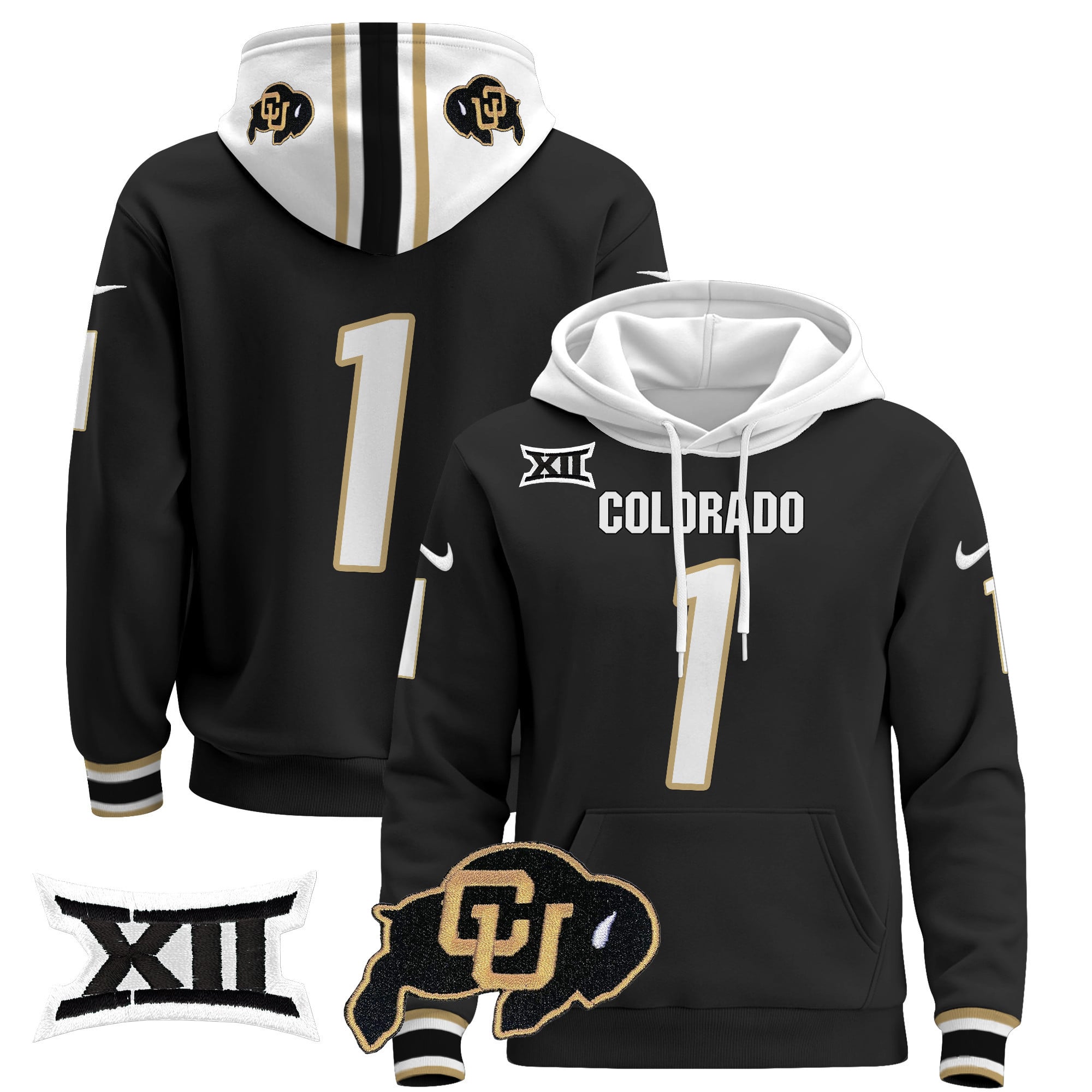 Unisex Colorado Buffaloes Pullover Hoodie - Big 12 XII Patch