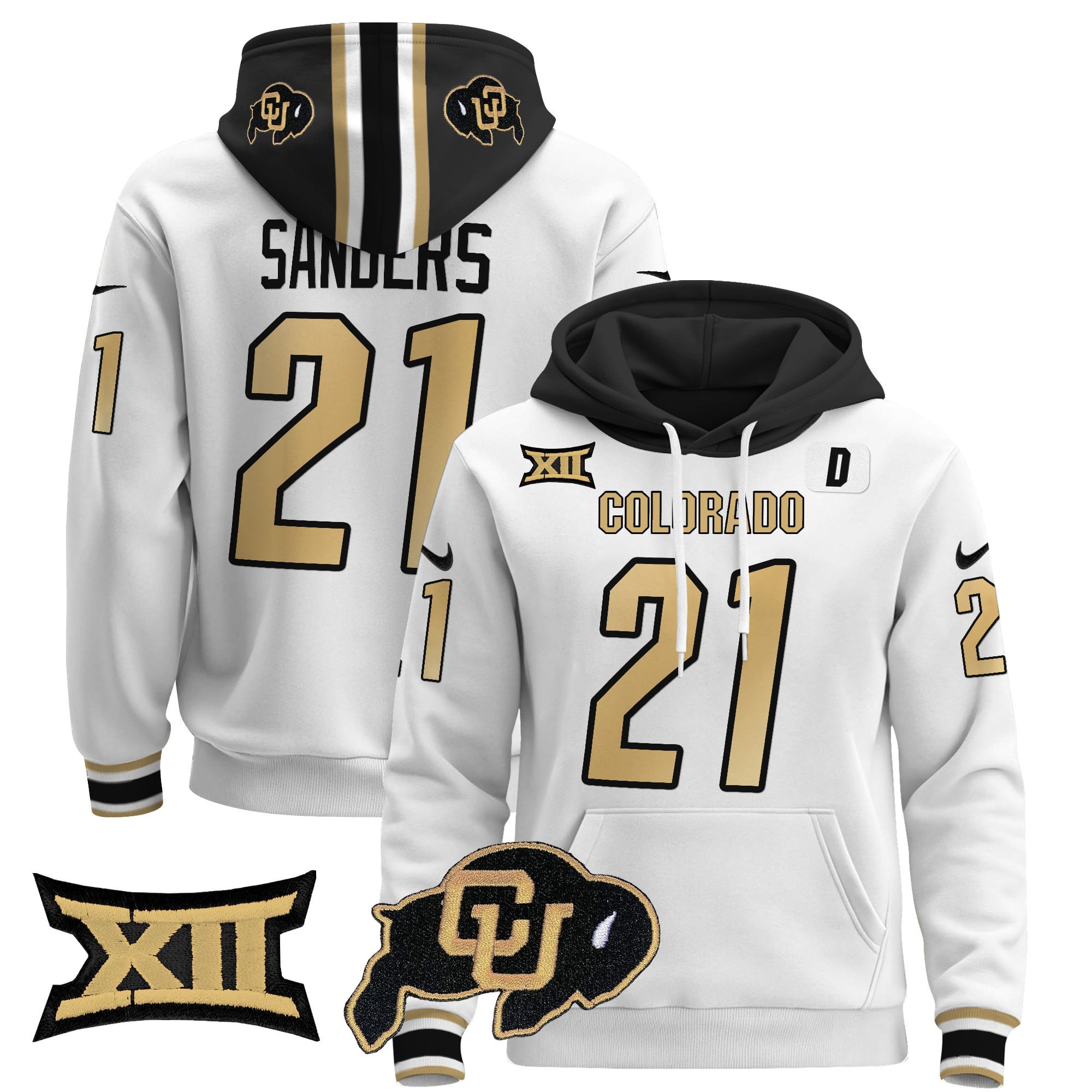 Unisex Colorado Buffaloes Pullover Hoodie - Big 12 XII Patch